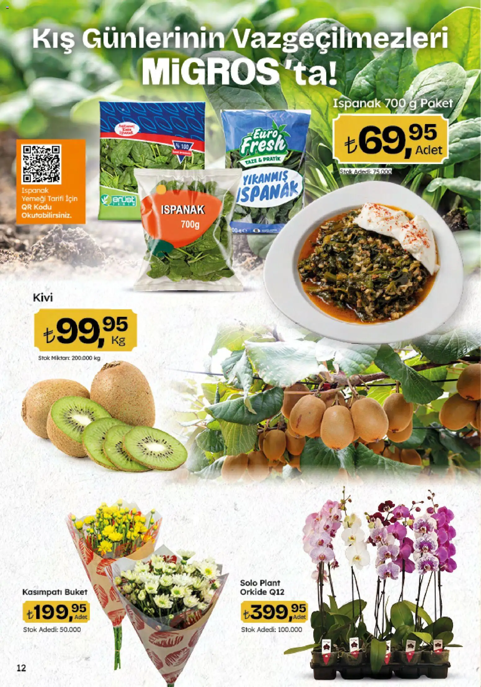 Migros Black Friday - 20.11.2025 tarihinden itibaren geçerlidir | Sayfa: 12 | Ürünler: Ispanak, Kivi