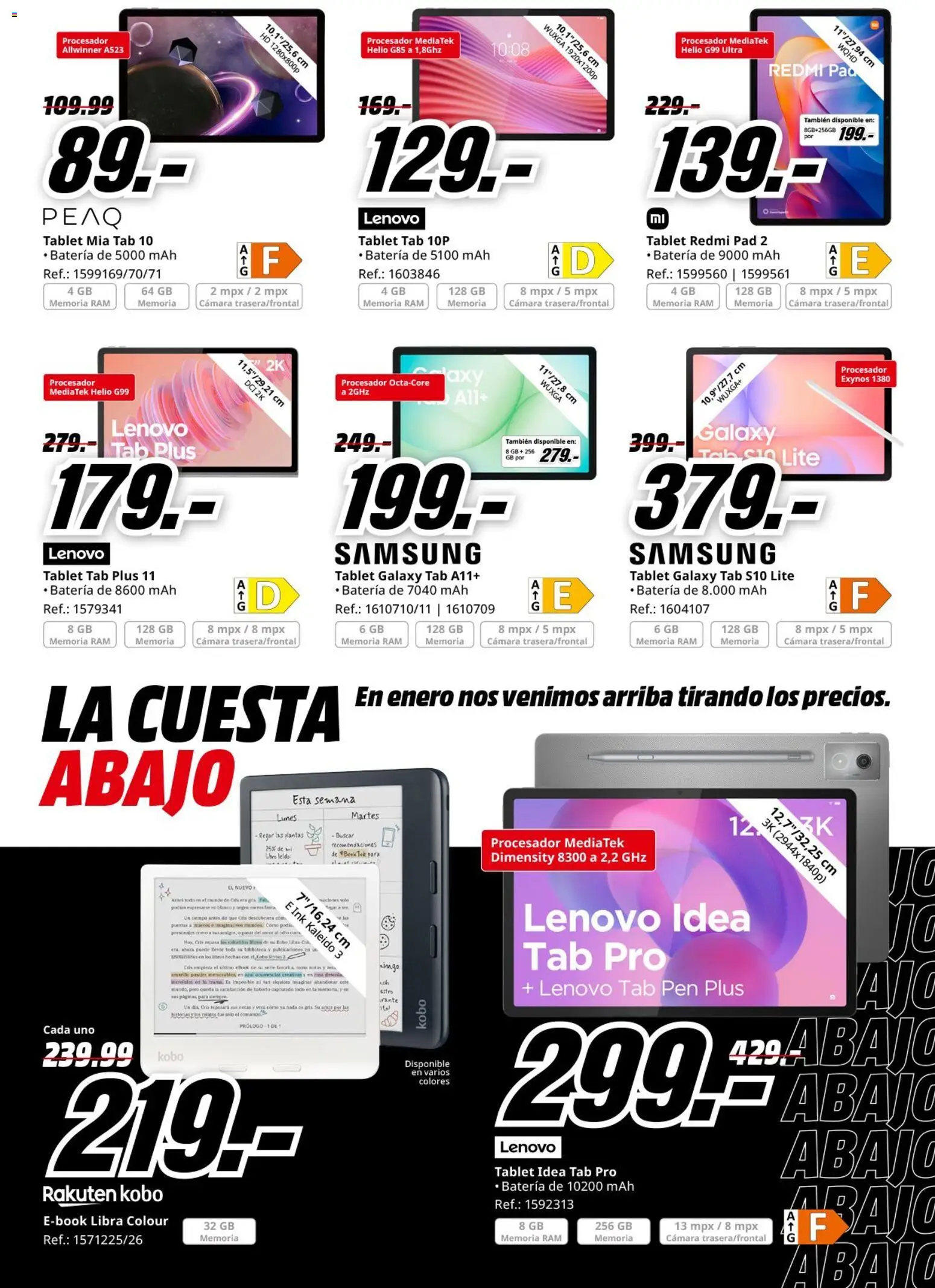 Media Markt folleto │ válido desde el 14.01.2026 | Página: 14 | Productos: Tablet, Cámara, Batería