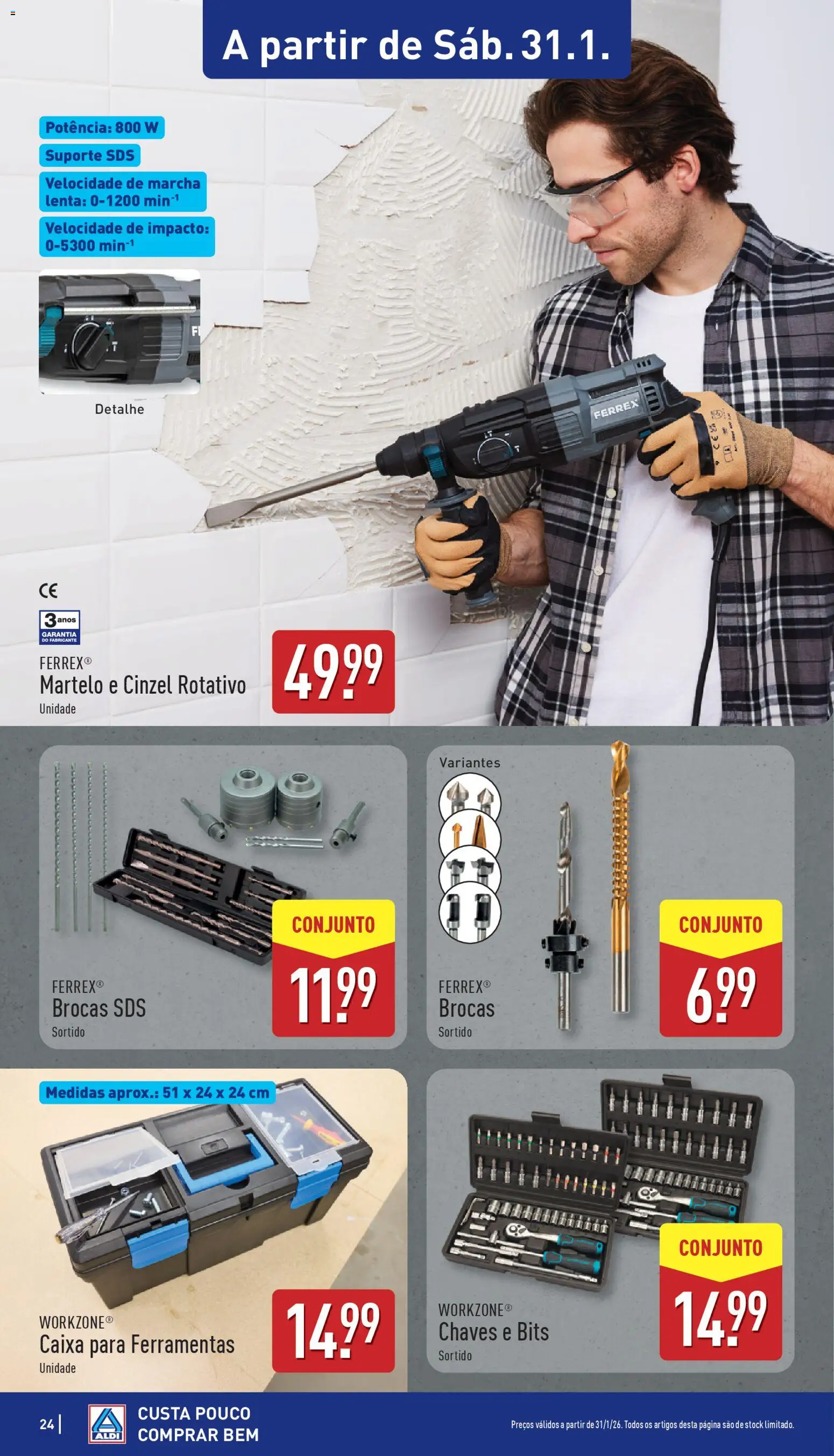 Aldi folheto │ válido de 26.01.2026 | Página: 24 | Produtos: Ferramentas, Caixa, Martelo