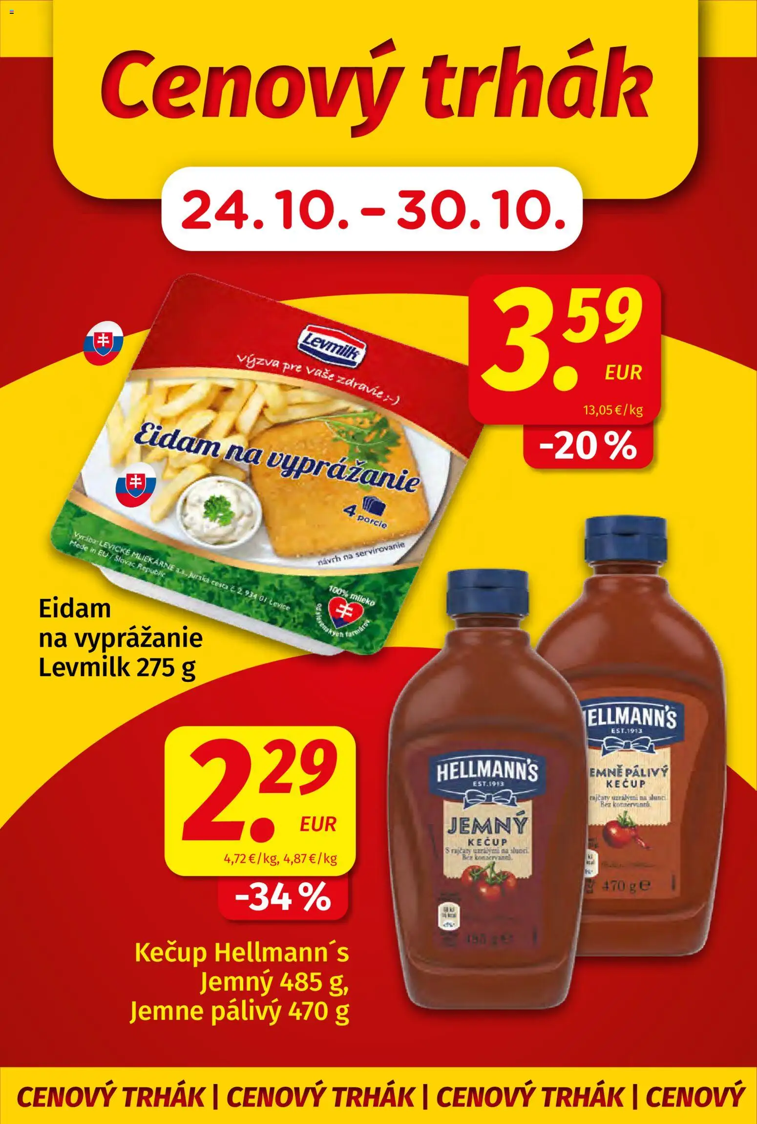 Nové Koruna akcie – leták je platný od 24.10.2025 | Strana: 2 | Produkty: Mlieko, Eidam, Kečup