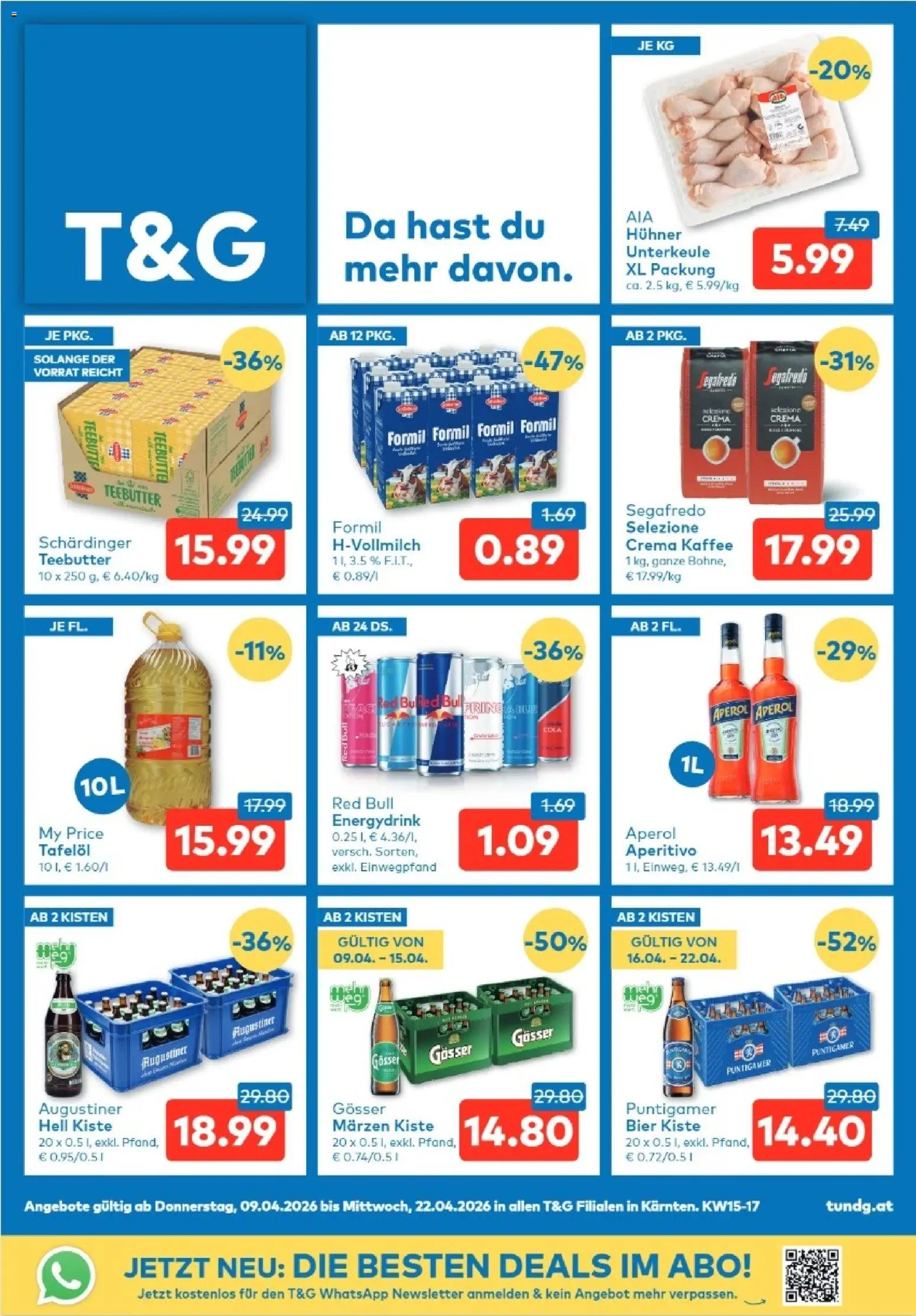T&G - Kärnten gültig ab 09.04.2026 | Seite: 1 | Produkte: Kaffee, Bier