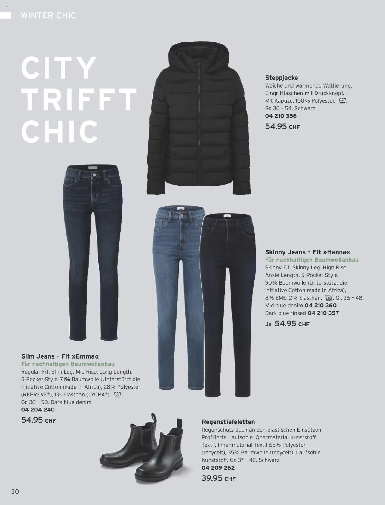 Tchibo Aktionen – gültig ab 10.10.2025 | Seite: 30 | Produkte: Steppjacke, Jeans