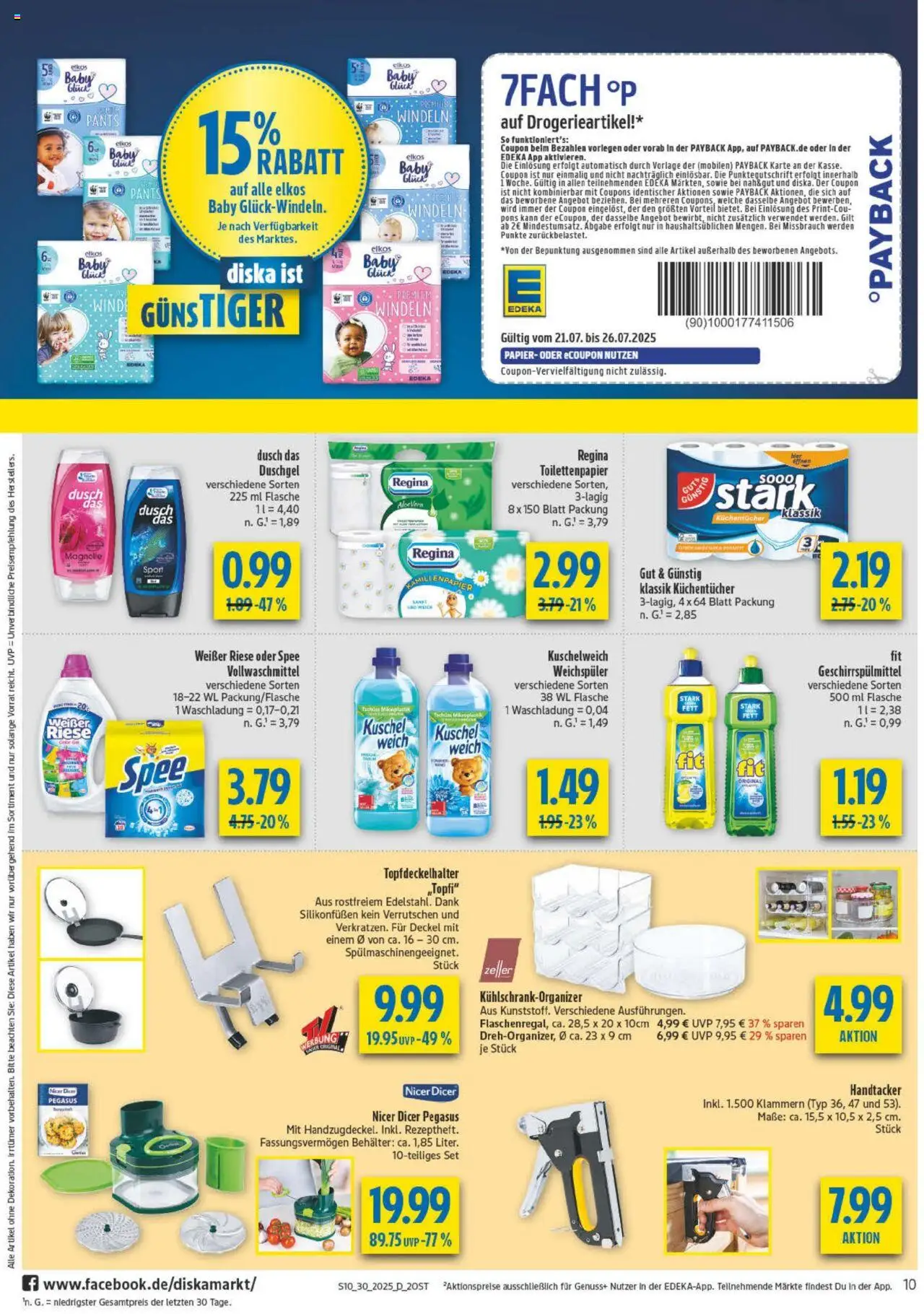 Diska Prospekt 	 - gültig ab dem 21.07.2025 | Seite: 10 | Produkte: Kuschelweich, Duschgel, Spee, Geschirrspülmittel