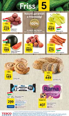 Tesco akciós ujság - amely érvényes a következő dátumtól: 24.07.2025 | Oldal: 2 | Termékek: Őszibarack, Sárgarépa, Rama, Fehérje