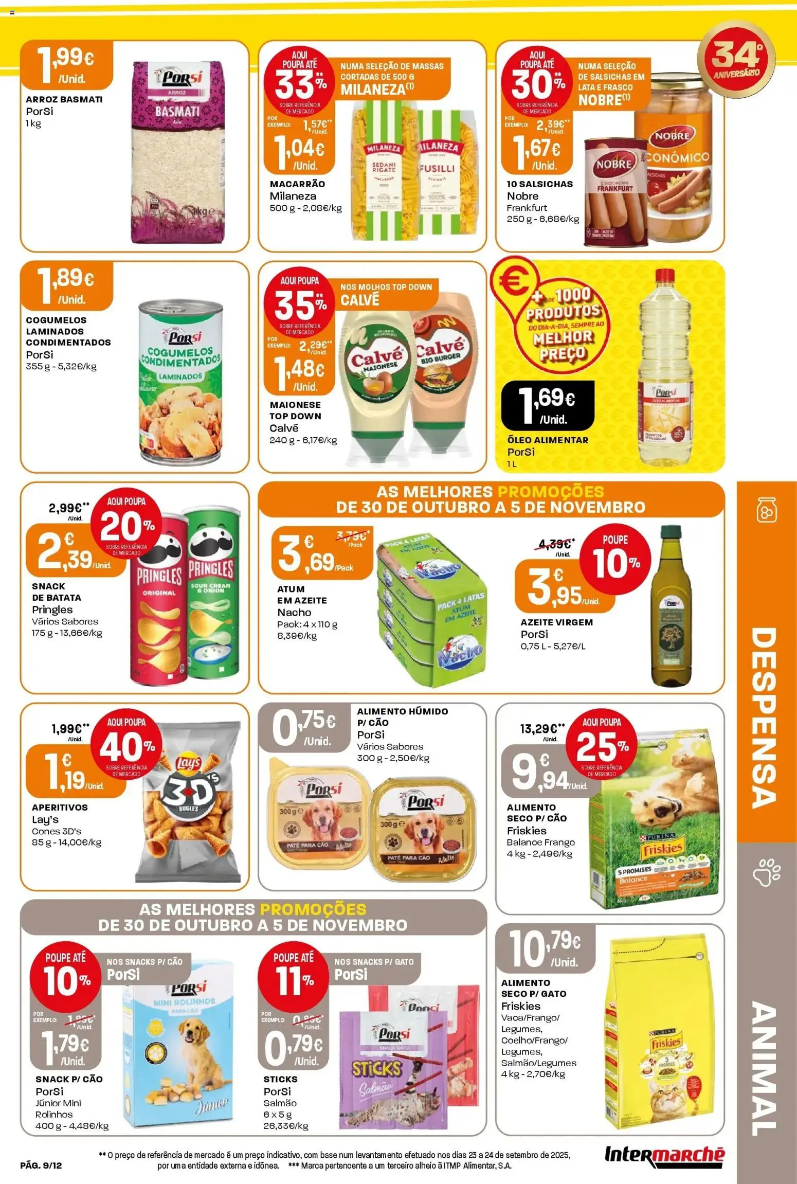 Intermarché - Aniversário à la poupança │ válido de 30.10.2025 | Página: 9 | Produtos: Batata, Arroz basmati, Salmão, Óleo
