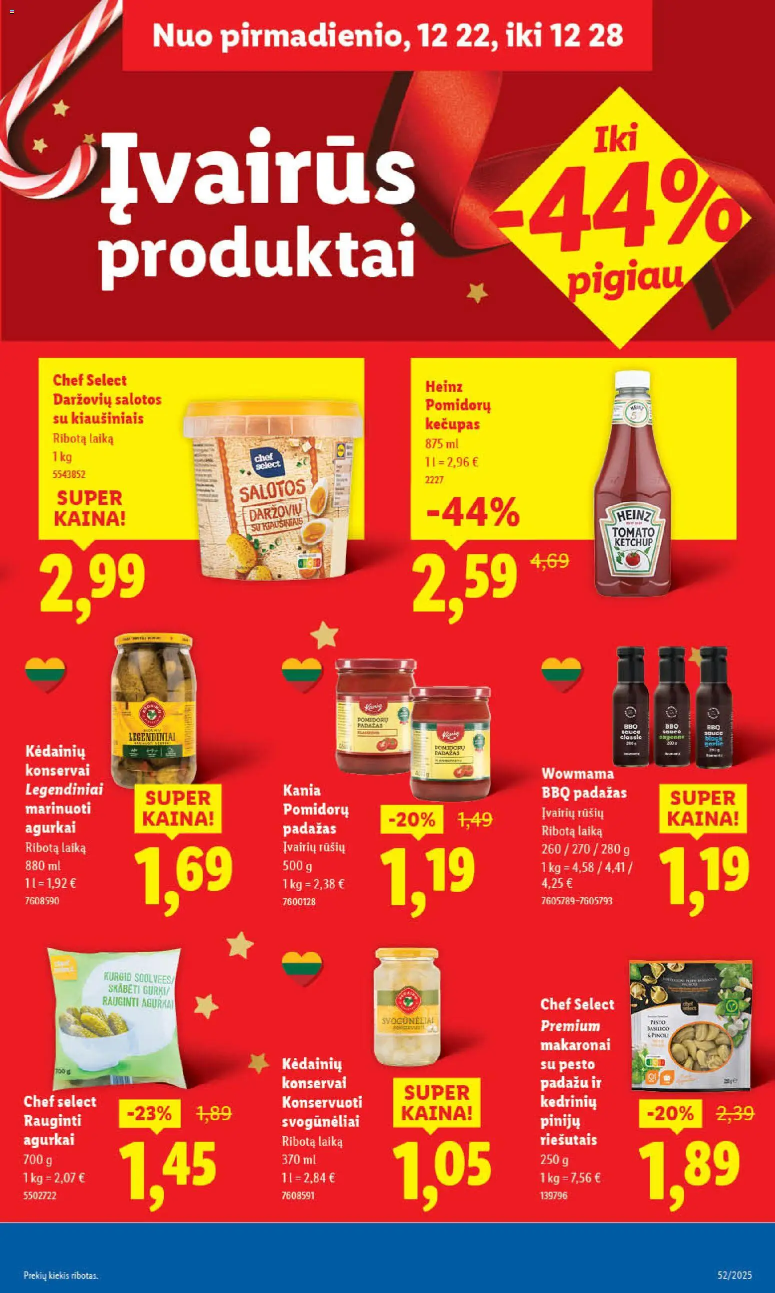 LIDL akcijos nuo 26.12.2025 | Puslapis: 33 | Prekių: Agurkai, Konservai, Makaronai, Kečupas