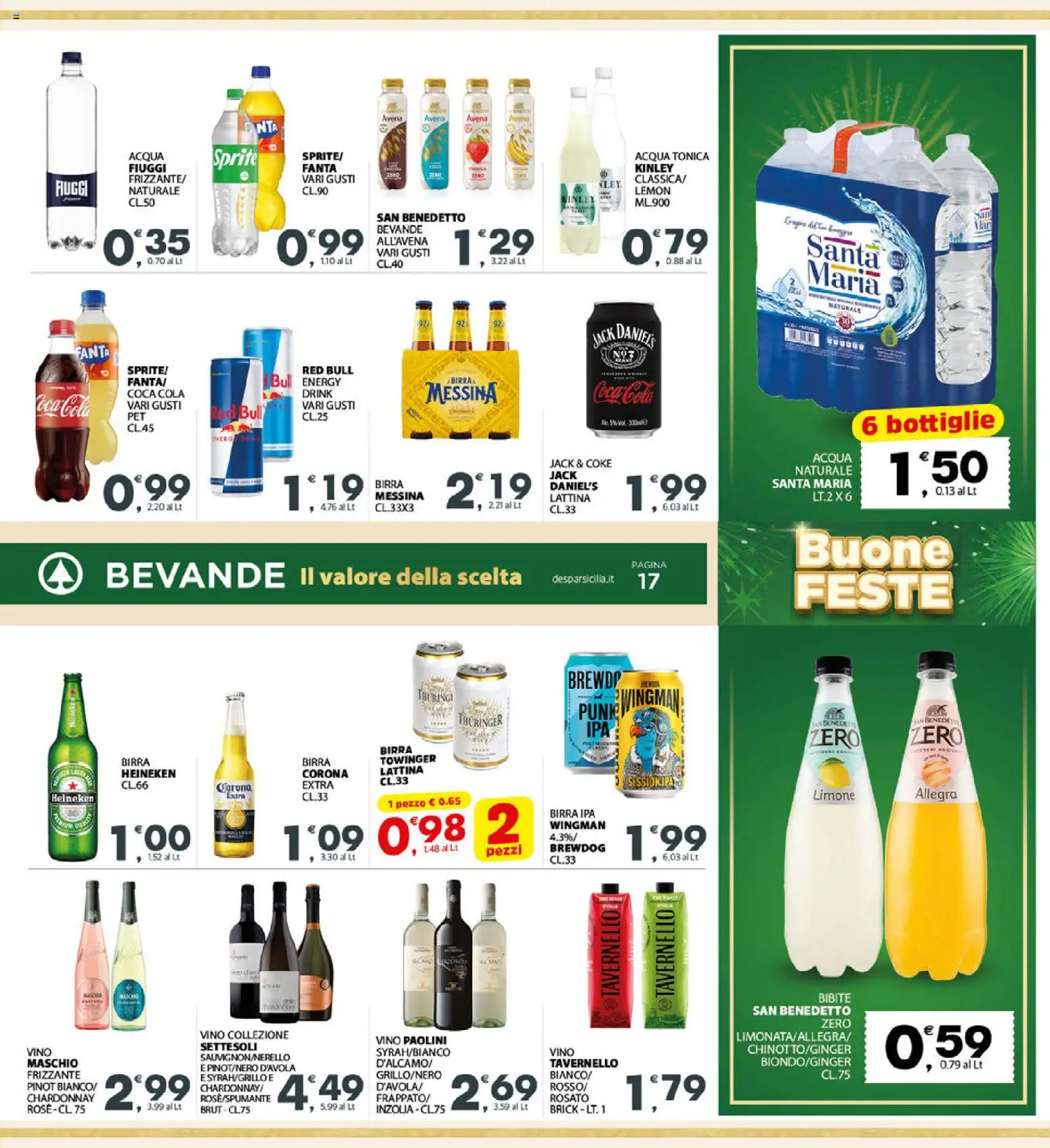 Volantino Eurospar del 29.12.2025 | Pagina: 17 | Prodotti: Bibite, Fanta, Heineken, Coca Cola