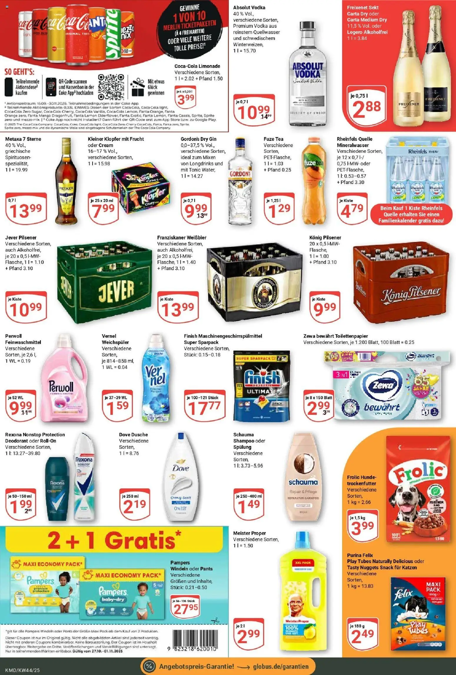 Globus prospekt Köln	 – gültig ab 26.10.2025 | Seite: 4 | Produkte: Pampers, Shampoo, Deodorant, Weichspüler