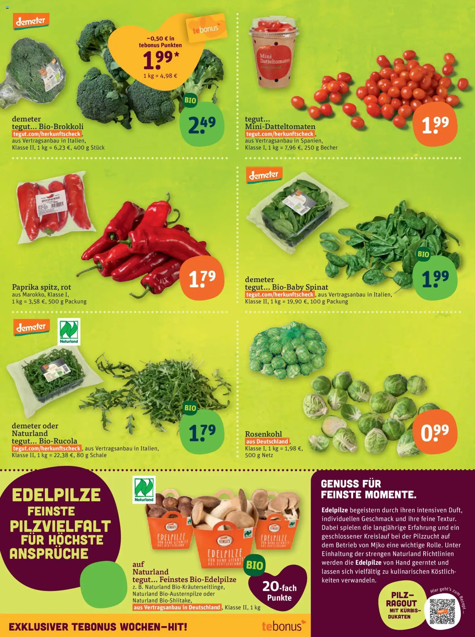 Tegut Prospekt – gültig ab 19.01.2026 | Seite: 4 | Produkte: Paprika, Kürbis