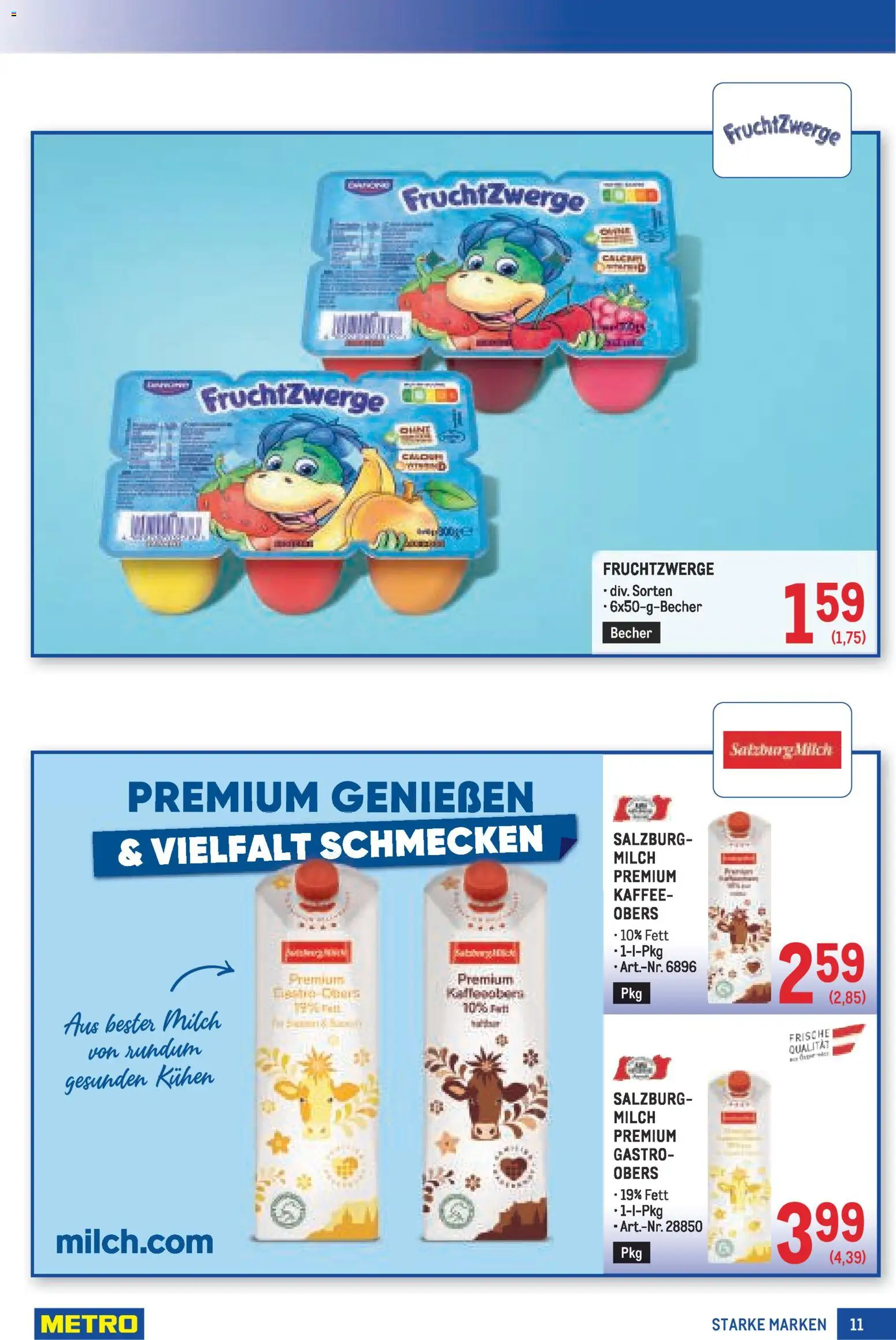 Metro Starke Marken gültig ab 13.11.2025 | Seite: 11 | Produkte: Milch, Kaffee