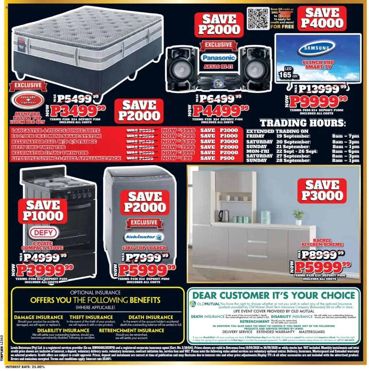 New Lewis Stores catalogue – valid from 19.09.2025 | Page: 3 | Products: Cover, Stove, Bed, Fridge