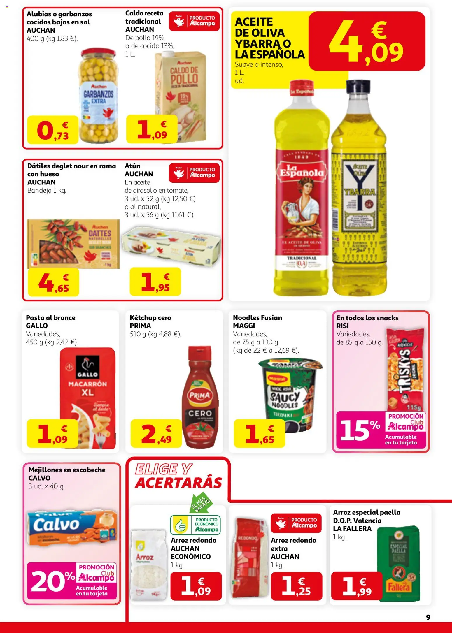 Alcampo - HP Catalán Activ´t a la Primavera │ válido desde el 12.03.2026 | Página: 9 | Productos: Aceite, Arroz, Pasta, Bandeja