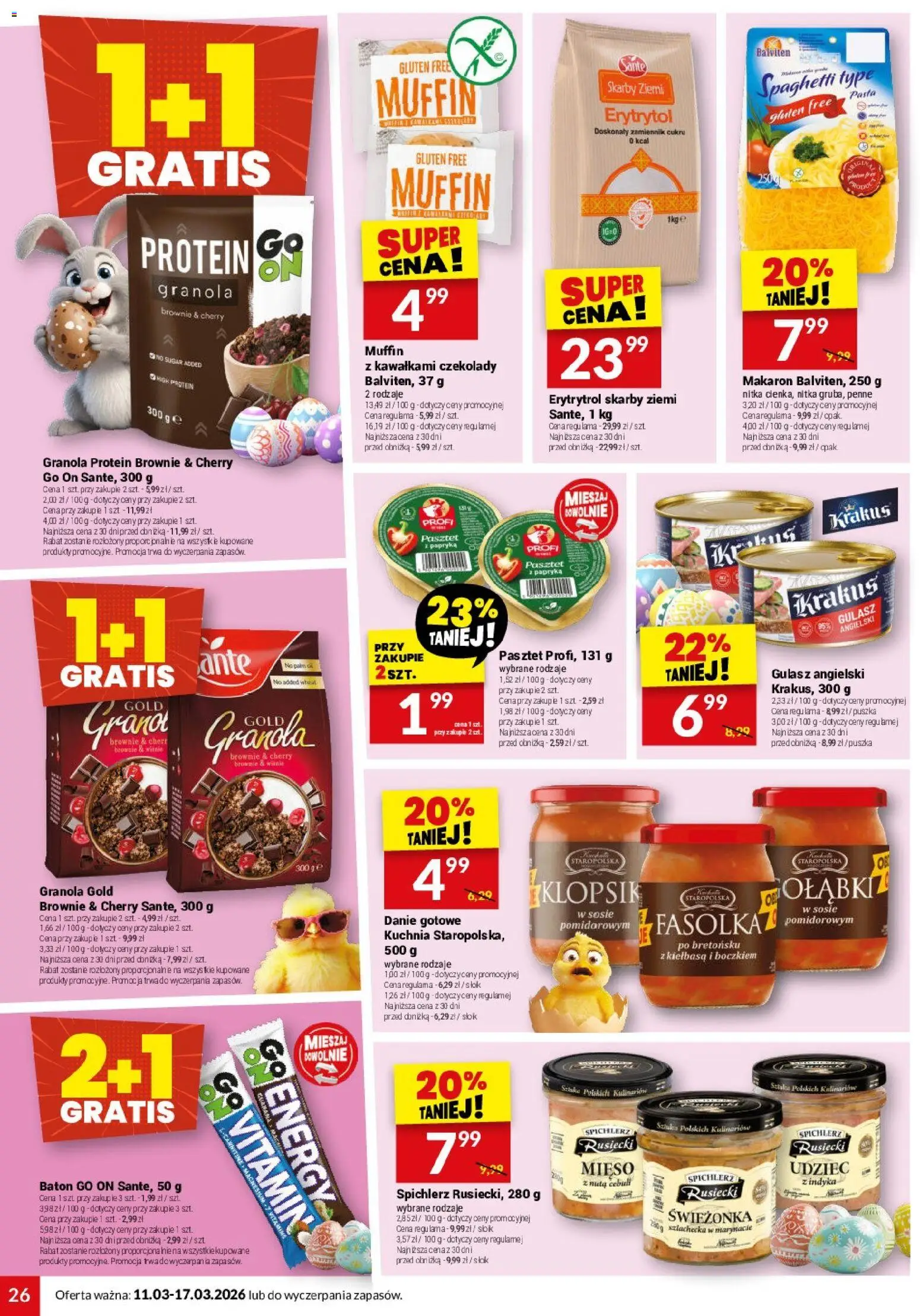 Twój Market gazetka od 11.03.2026 | Strona: 26 | Produkty: Mięso, Brownie, Makaron, Gulasz