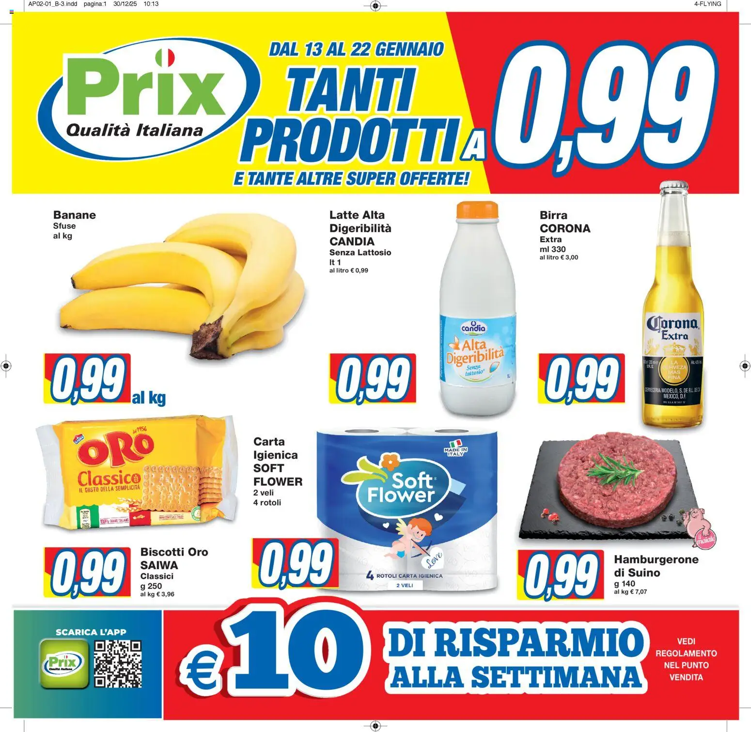 Volantino Prix del 13.01.2026 | Pagina: 1 | Prodotti: Birra, Maiale, Banane, Biscotti