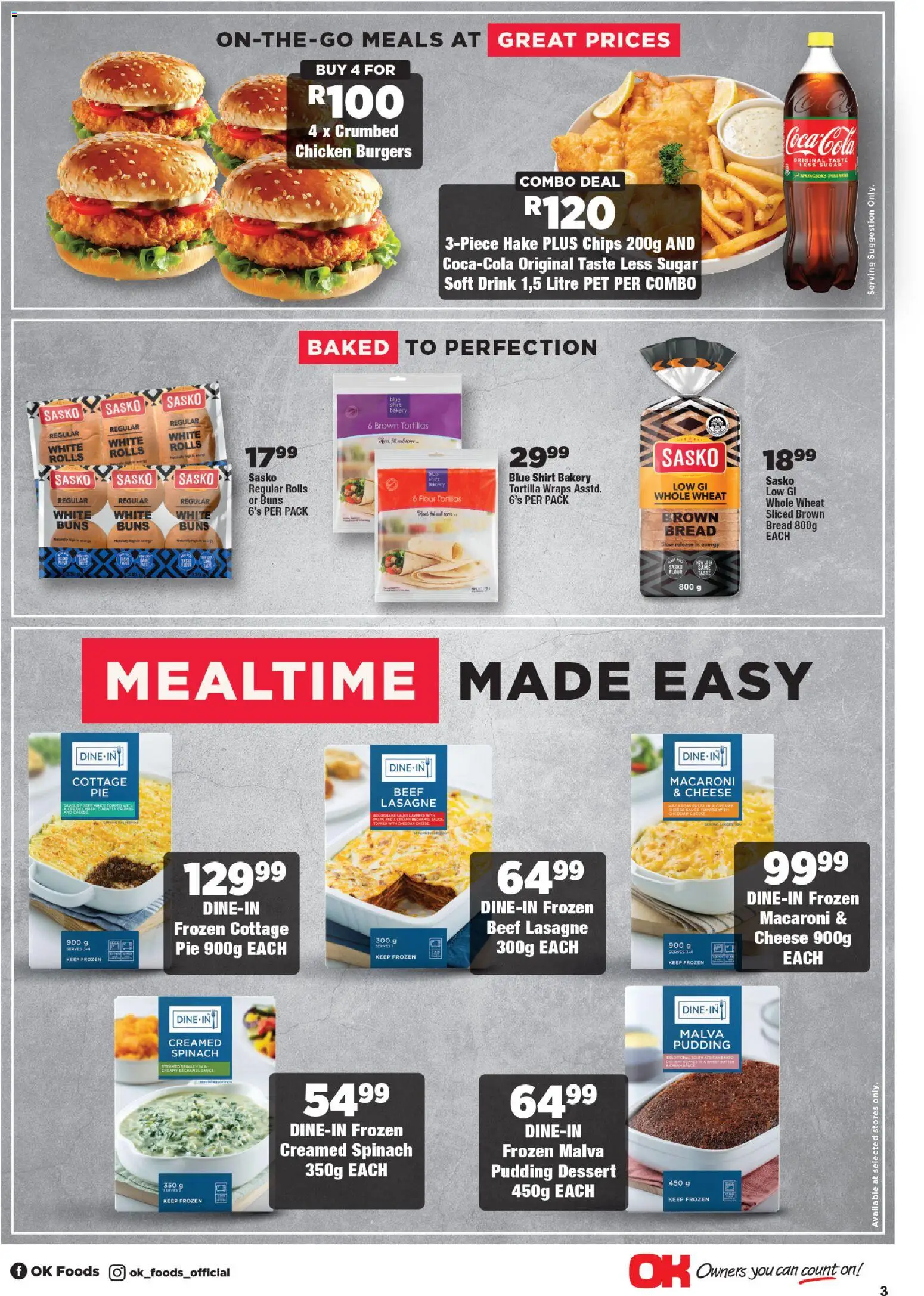 New OK Foods catalogue – valid from 24.10.2025 | Page: 3 | Products: Bread, Beef, Sauce, Sugar