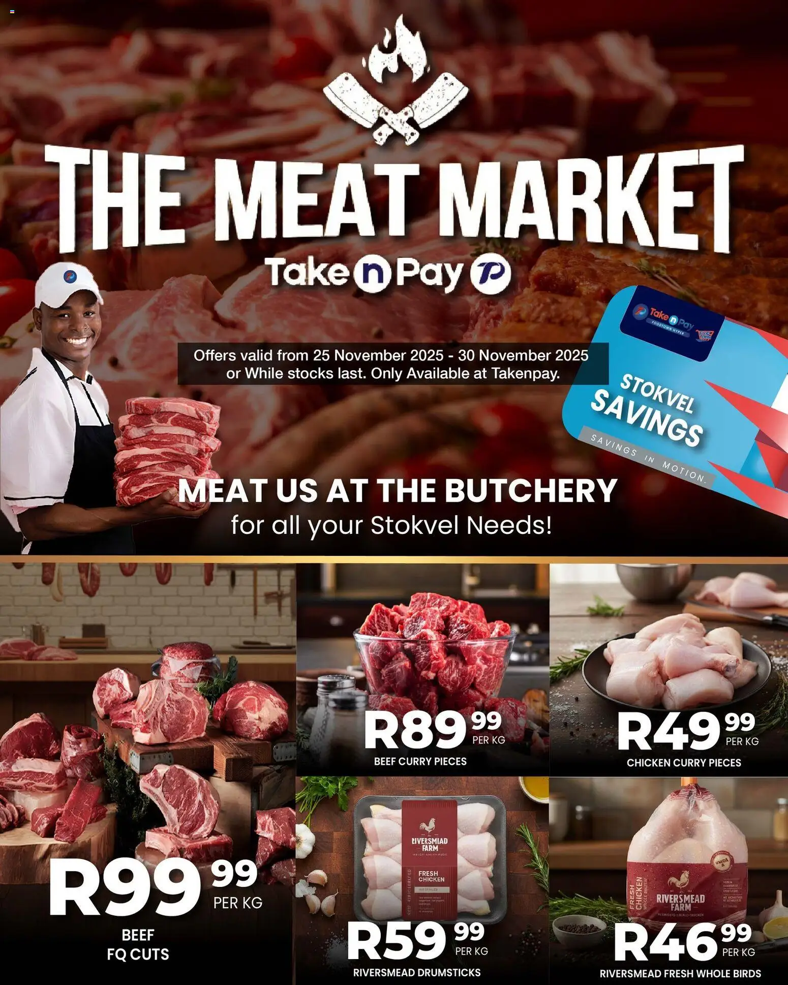 New Take n Pay catalogue – valid from 25.11.2025 | Page: 1 | Products: Chicken, Beef