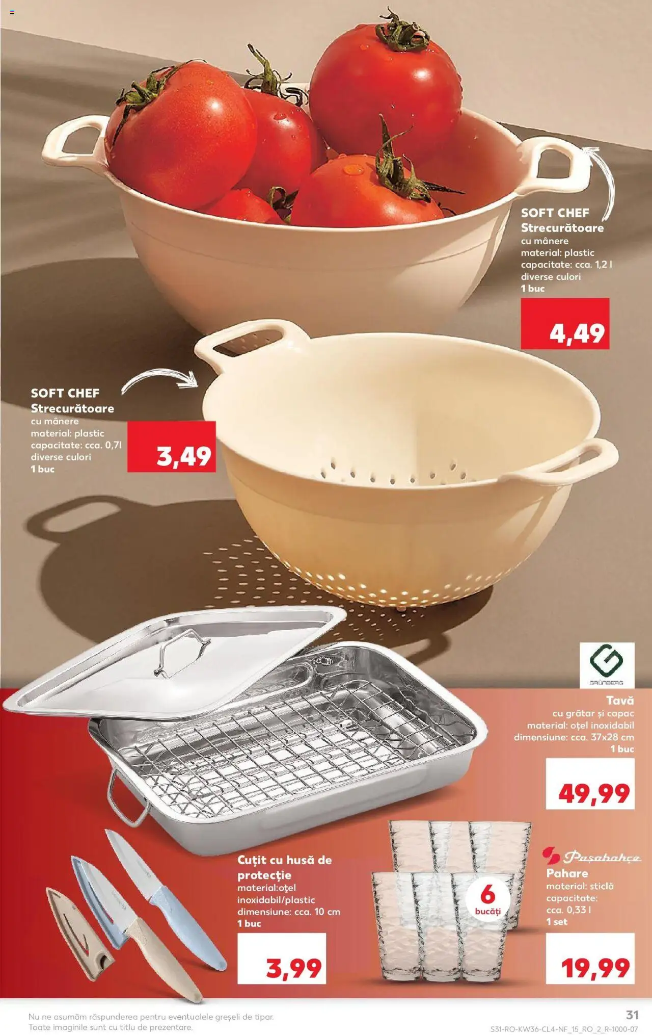 Noul catalog Kaufland – valabil de la 03.09.2025 | Pagină: 31 | Produse: Pahare, Grătar, Cuțit