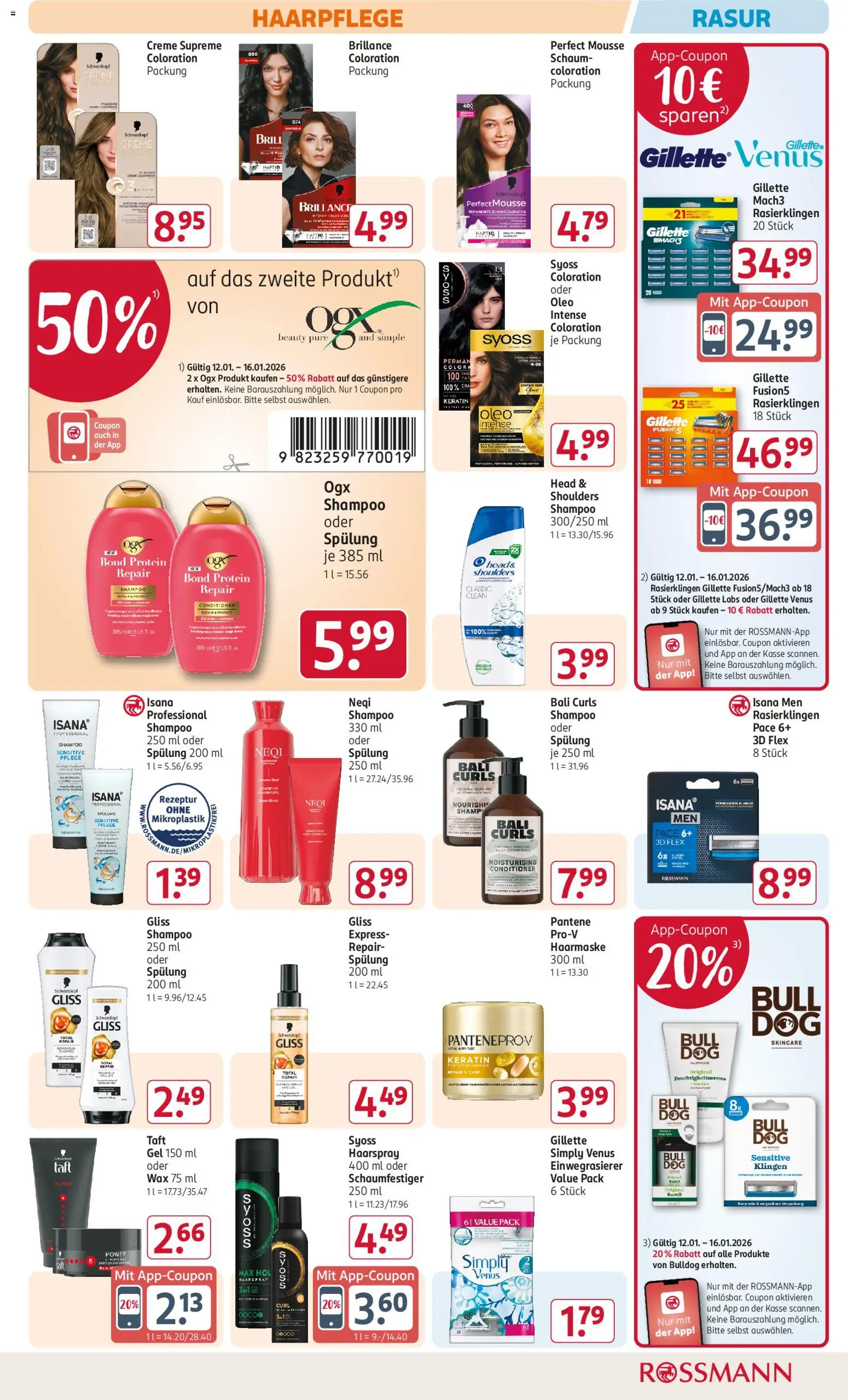 Rossmann Prospekt 	 – gültig ab 12.01.2026 | Seite: 5 | Produkte: Spülung, Haarmaske, Haarspray, Creme