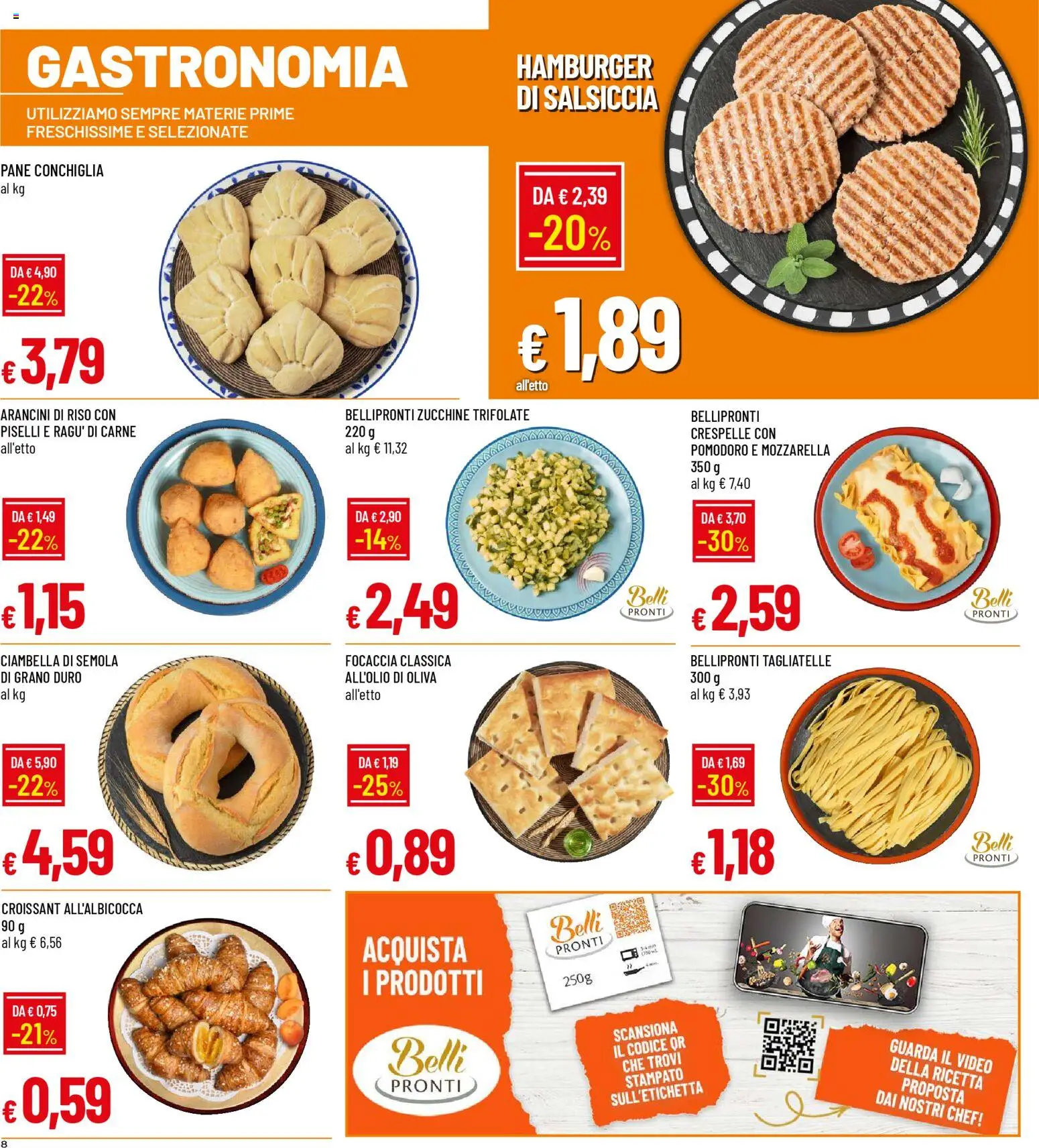 Volantino Galassia del 09.04.2026 | Pagina: 8 | Prodotti: Pane, Tagliatelle, Salsiccia, Hamburger
