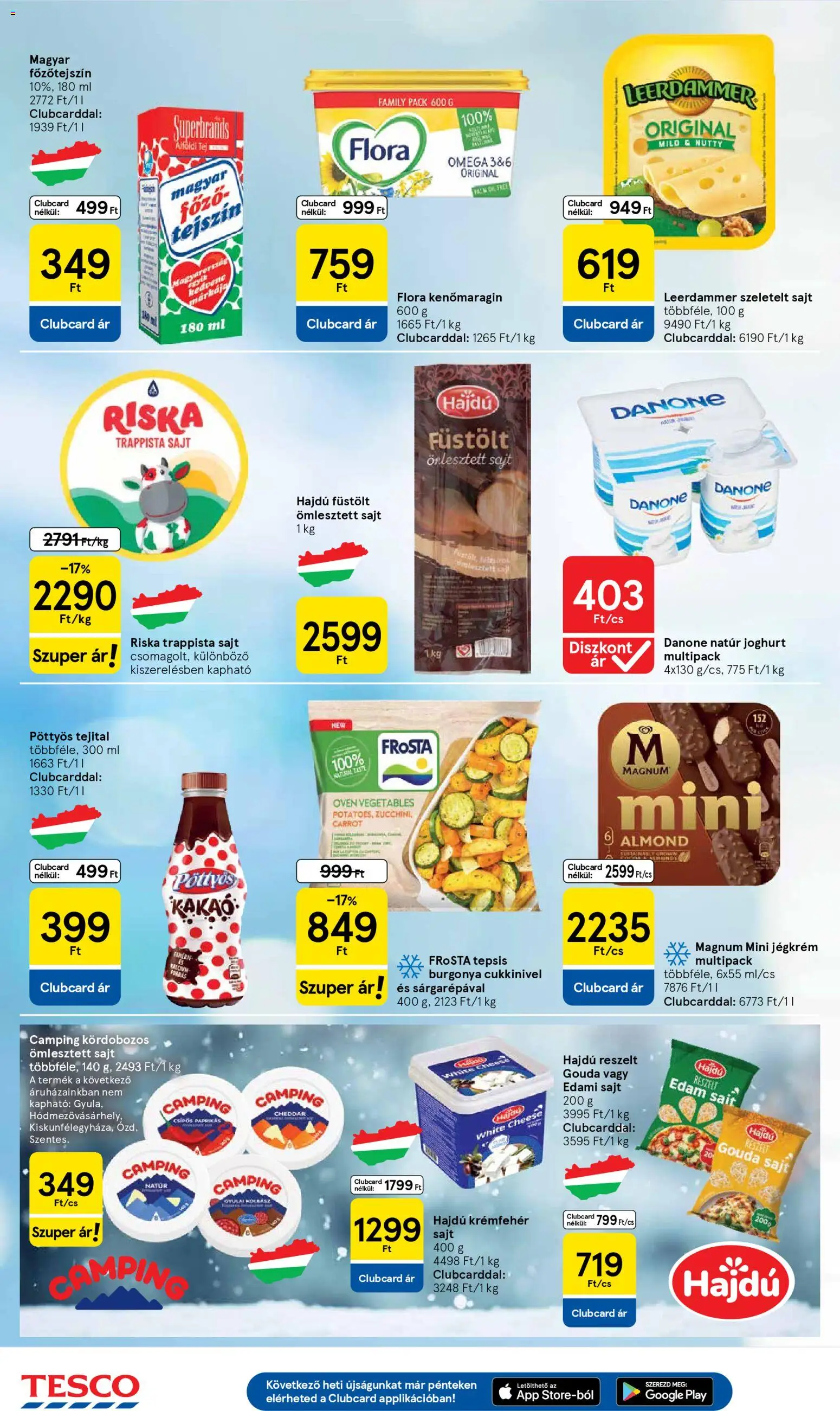 Tesco akciós ujság - amely érvényes a következő dátumtól: 19.02.2026 | Oldal: 14 | Termékek: Magnum, Edami sajt, Sajt, Trappista sajt