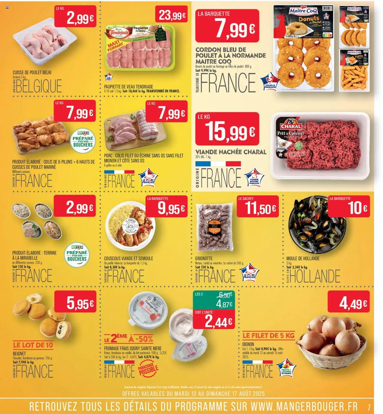  | Page: 7 | Produits: Cuisses de poulet, Oignon, Lait, Cuisse de poulet