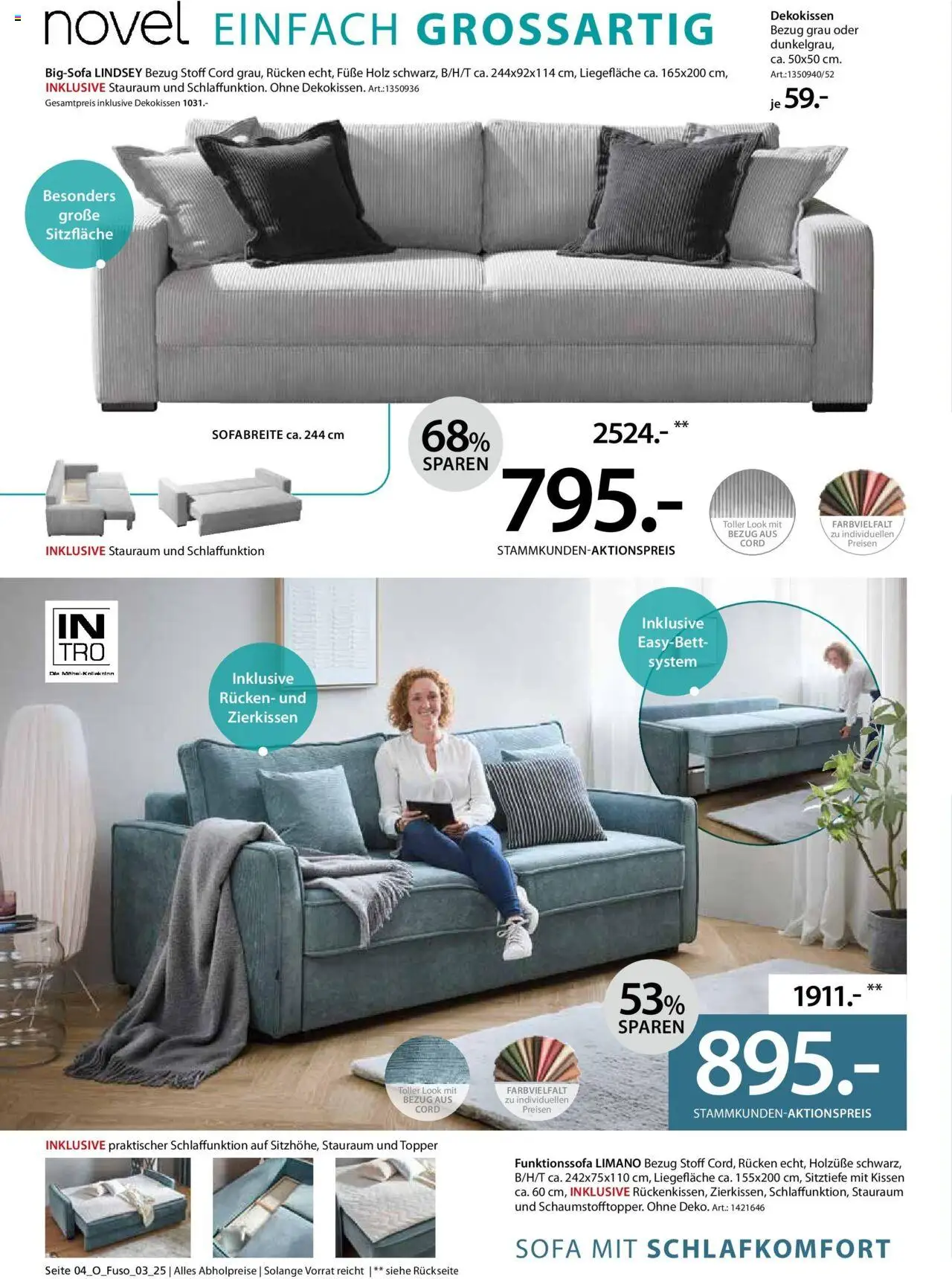 Zurbrüggen - Zurbrüggen: Schlafsofa Spezial – gültig ab 11.09.2025 | Seite: 4 | Produkte: Bigsofa, Kissen, Sofa, Topper