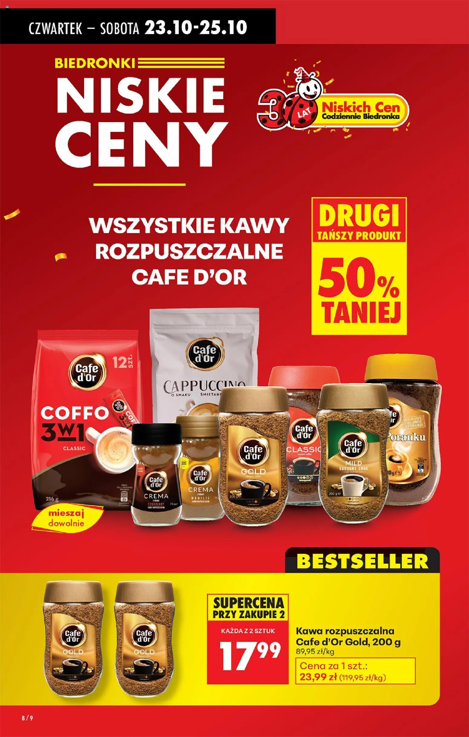 Biedronka gazetka - Oferta w tym tygodniu od 23.10.2025 | Strona: 8 | Produkty: Czekolady, Kawa rozpuszczalna, Cappuccino, Kawa
