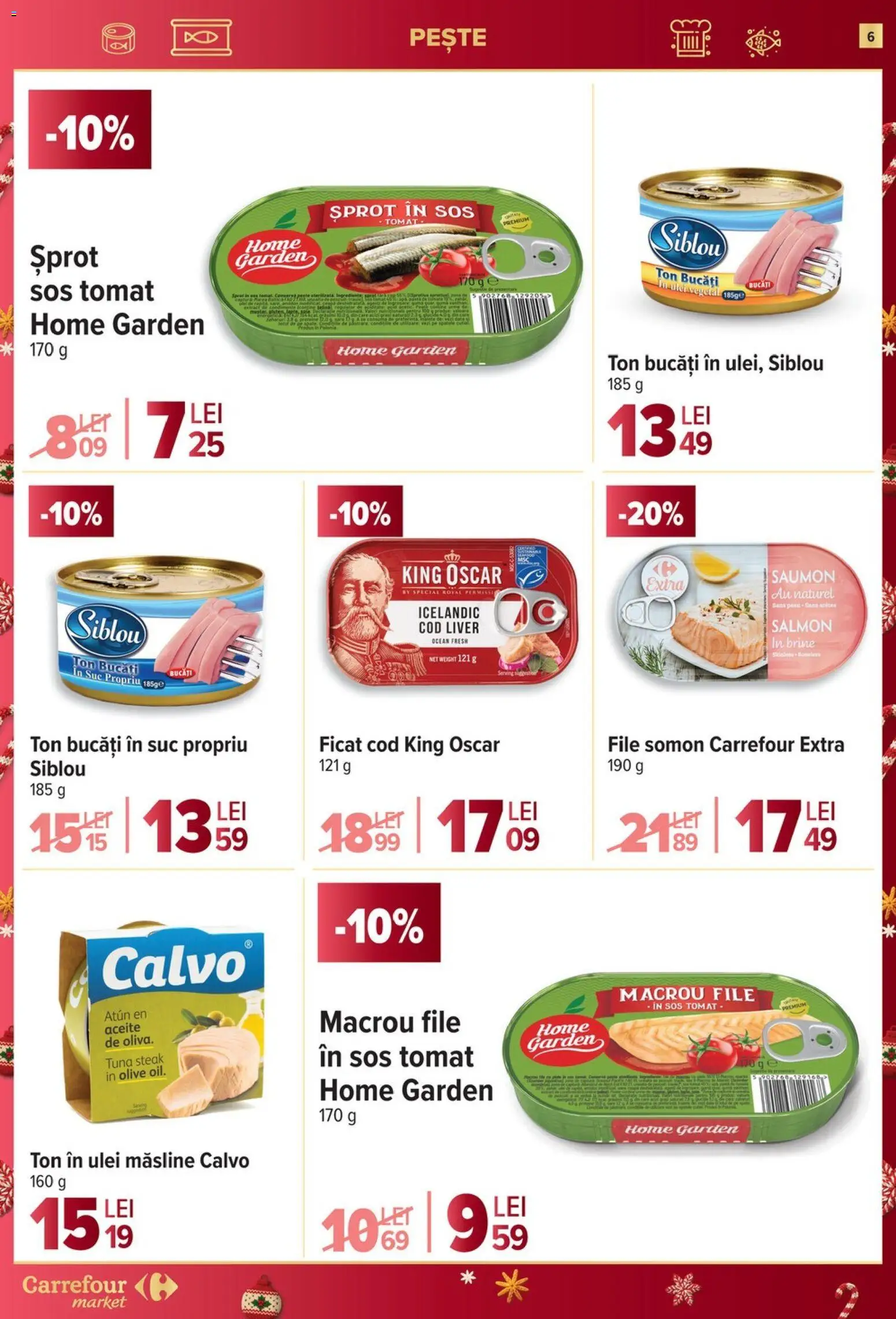 Noul catalog Carrefour – valabil de la 27.12.2025 | Pagină: 6 | Produse: Măsline, Ulei, Pește, Sos