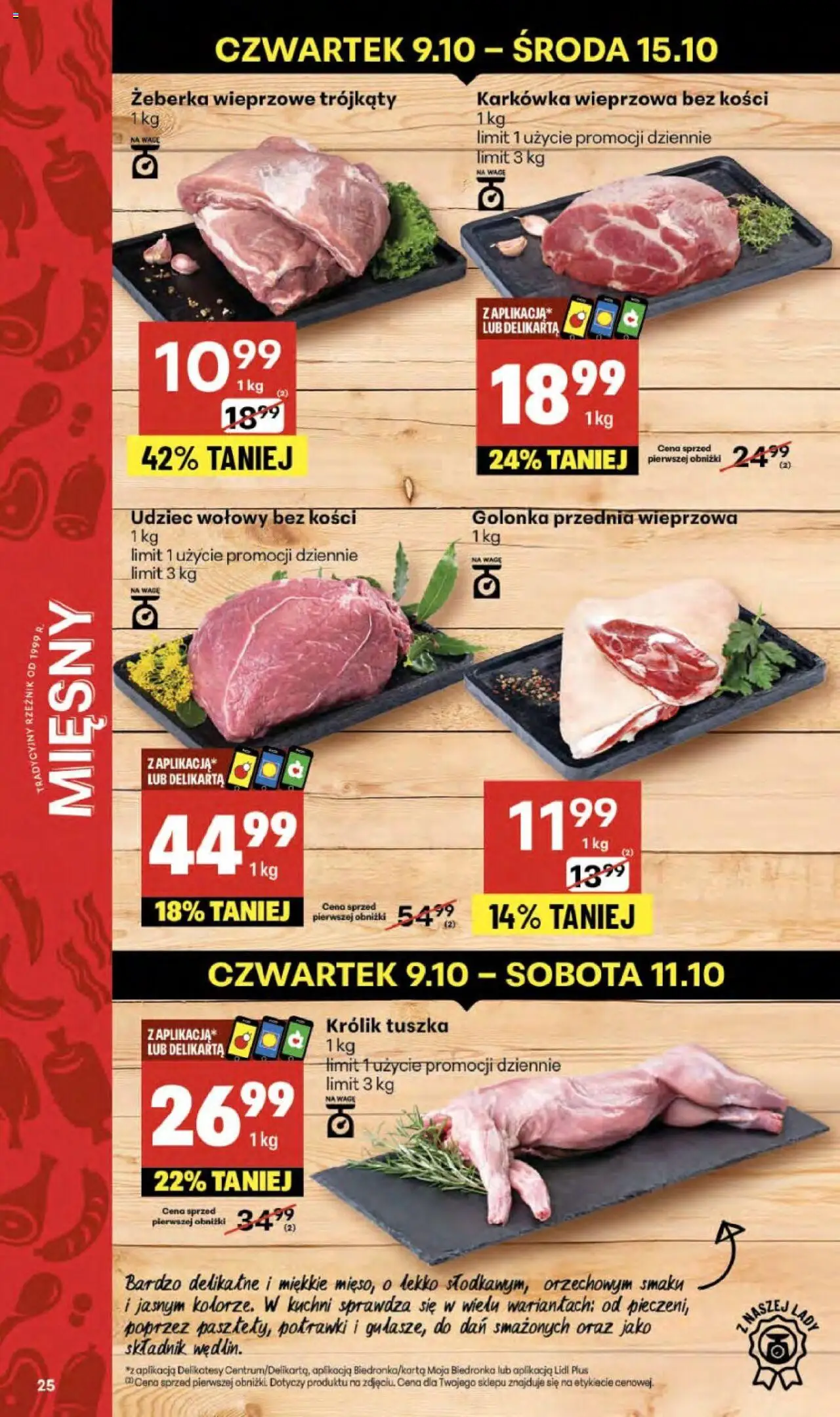 Delikatesy Centrum Gazetka od 09.10.2025 | Strona: 25 | Produkty: Karkówka, Karkówka wieprzowa, Delikatesy