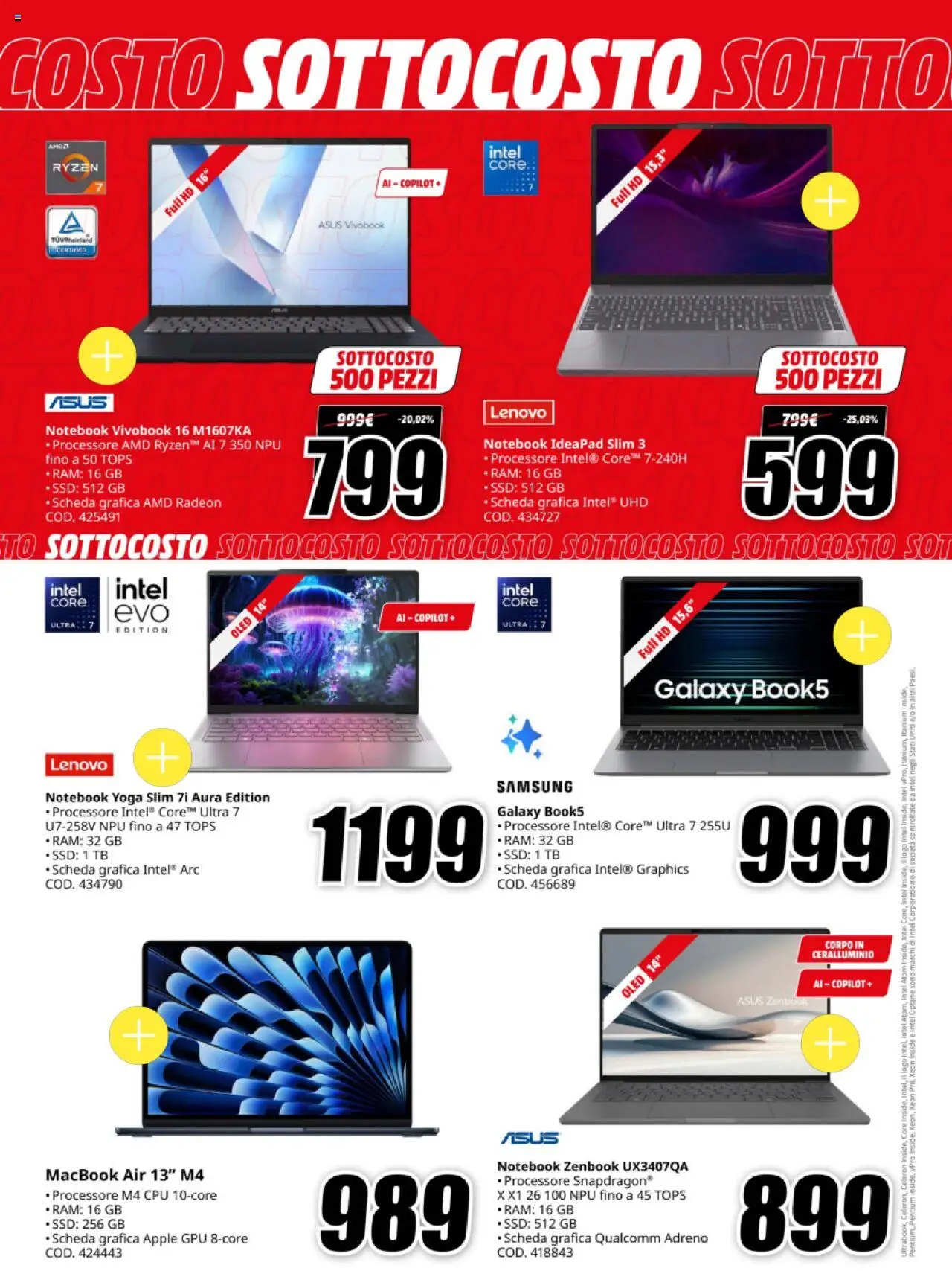 Volantino Media World del 03.10.2025 | Pagina: 9 | Prodotti: Notebook, Macbook air, Macbook, Samsung