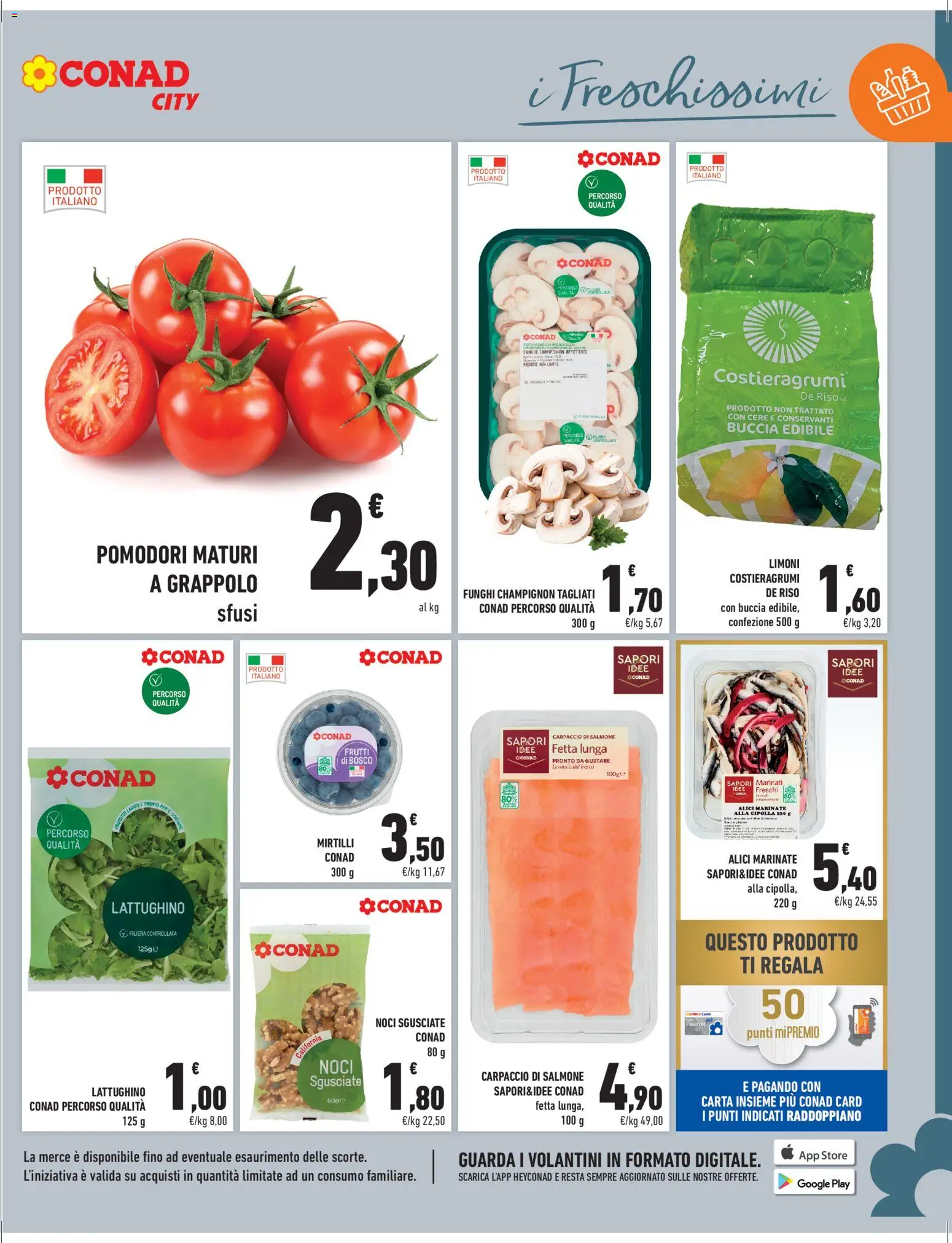 Volantino Conad del 06.03.2026 | Pagina: 7 | Prodotti: Salmone, Funghi, Mirtilli, Alici