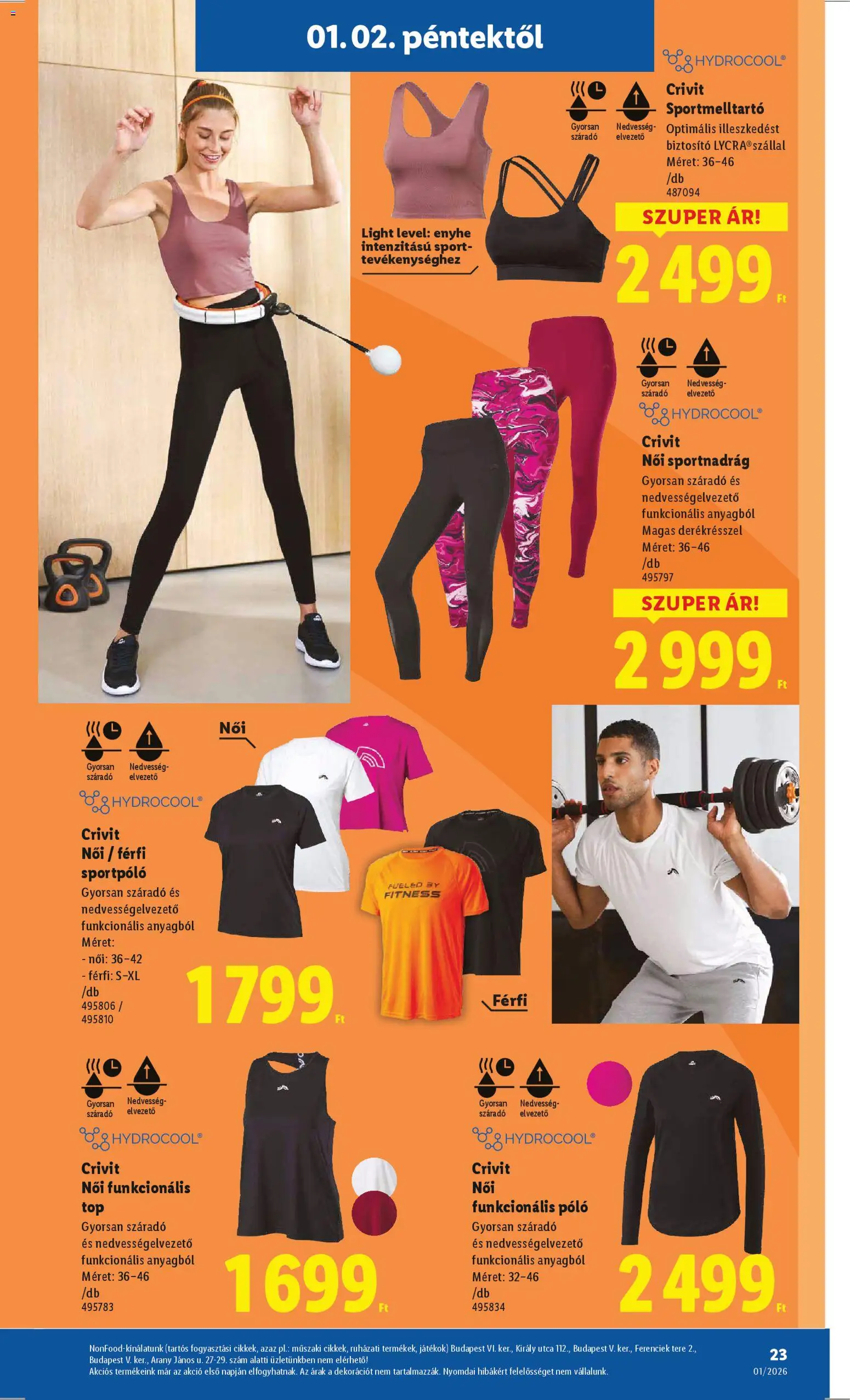 Lidl akciós ujság - amely érvényes a következő dátumtól: 02.01.2026 | Oldal: 23 | Termékek: Játékok, Sportmelltartó, Leggings