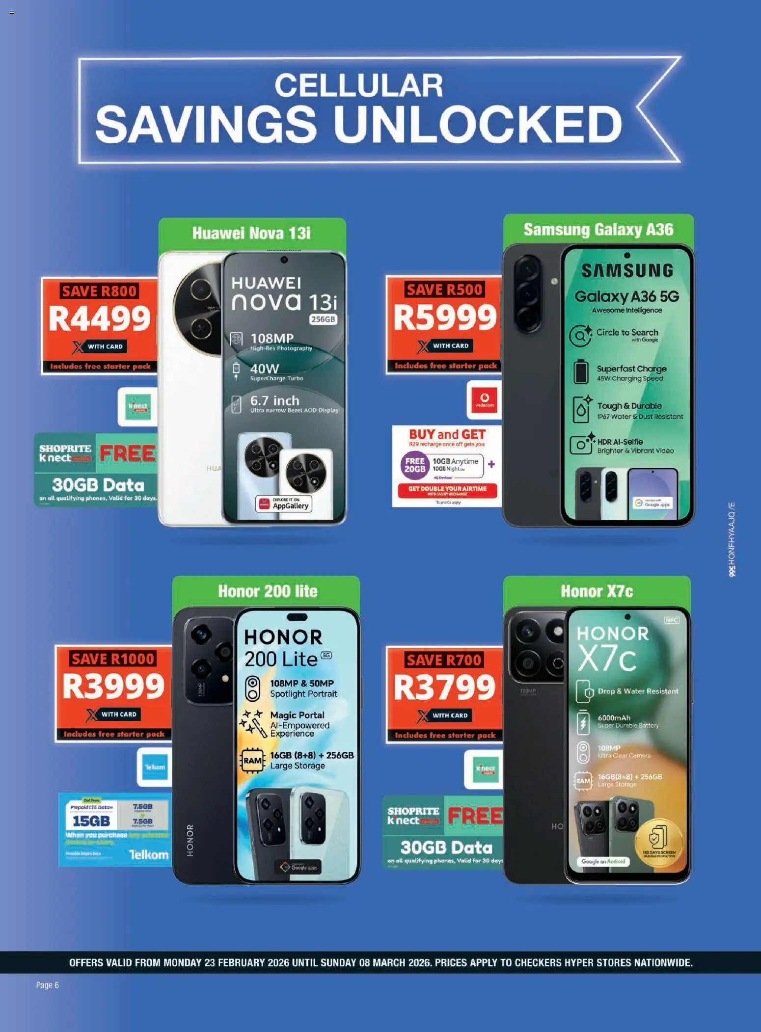 New Checkers catalogue – valid from 23.02.2026 | Page: 6 | Products: Data, Camera, Battery, Water