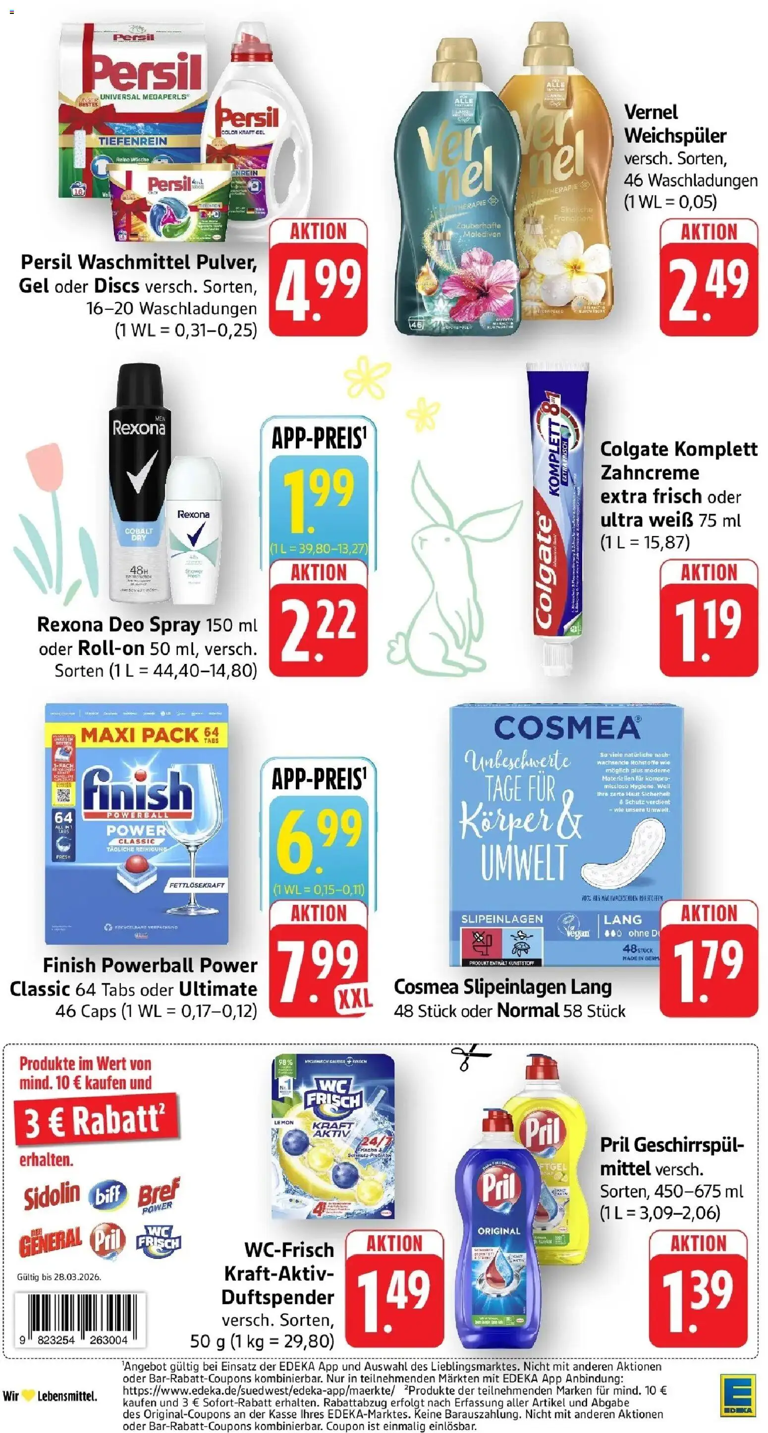 Edeka prospekt Weinstadt-Großheppach	 – gültig ab 23.03.2026 | Seite: 40 | Produkte: Deodorant, Weichspüler, Waschmittel, Geschirrspülmittel