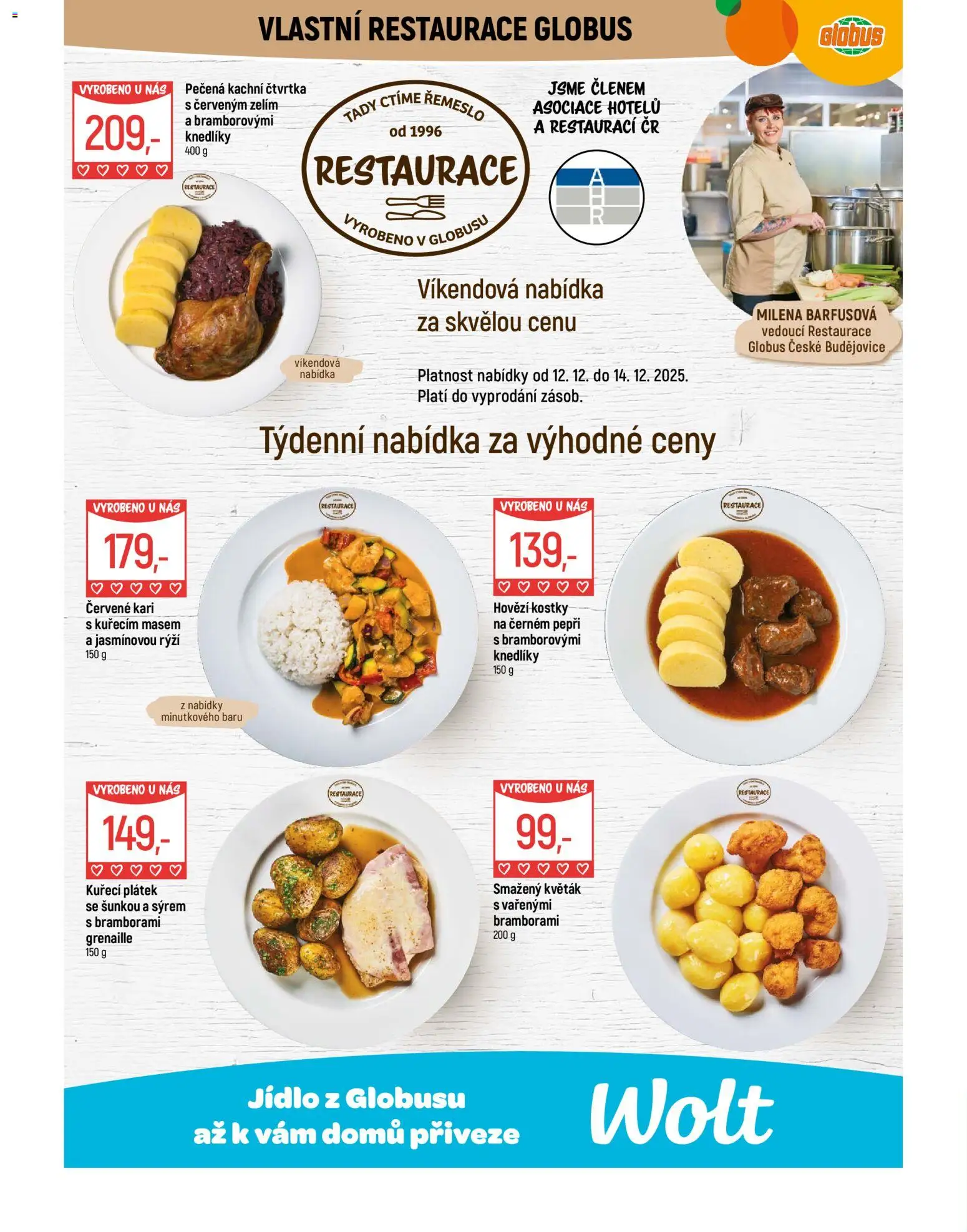 Globus leták - České Budějovice od 10.12.2025 | Strana: 5 | Produkty: Hovězí, Globus, Květák, Kostky