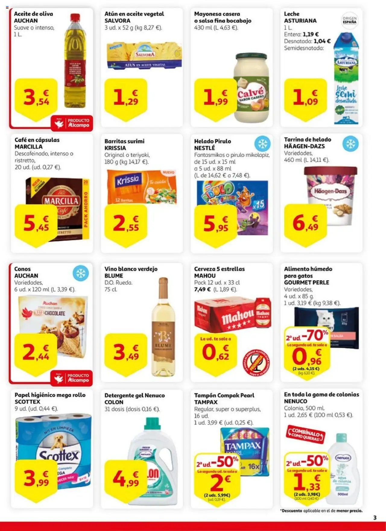 Alcampo - SM Madrid │ válido desde el 15.07.2025 | Página: 3 | Productos: Colonia, Leche, Vino, Aceite de oliva