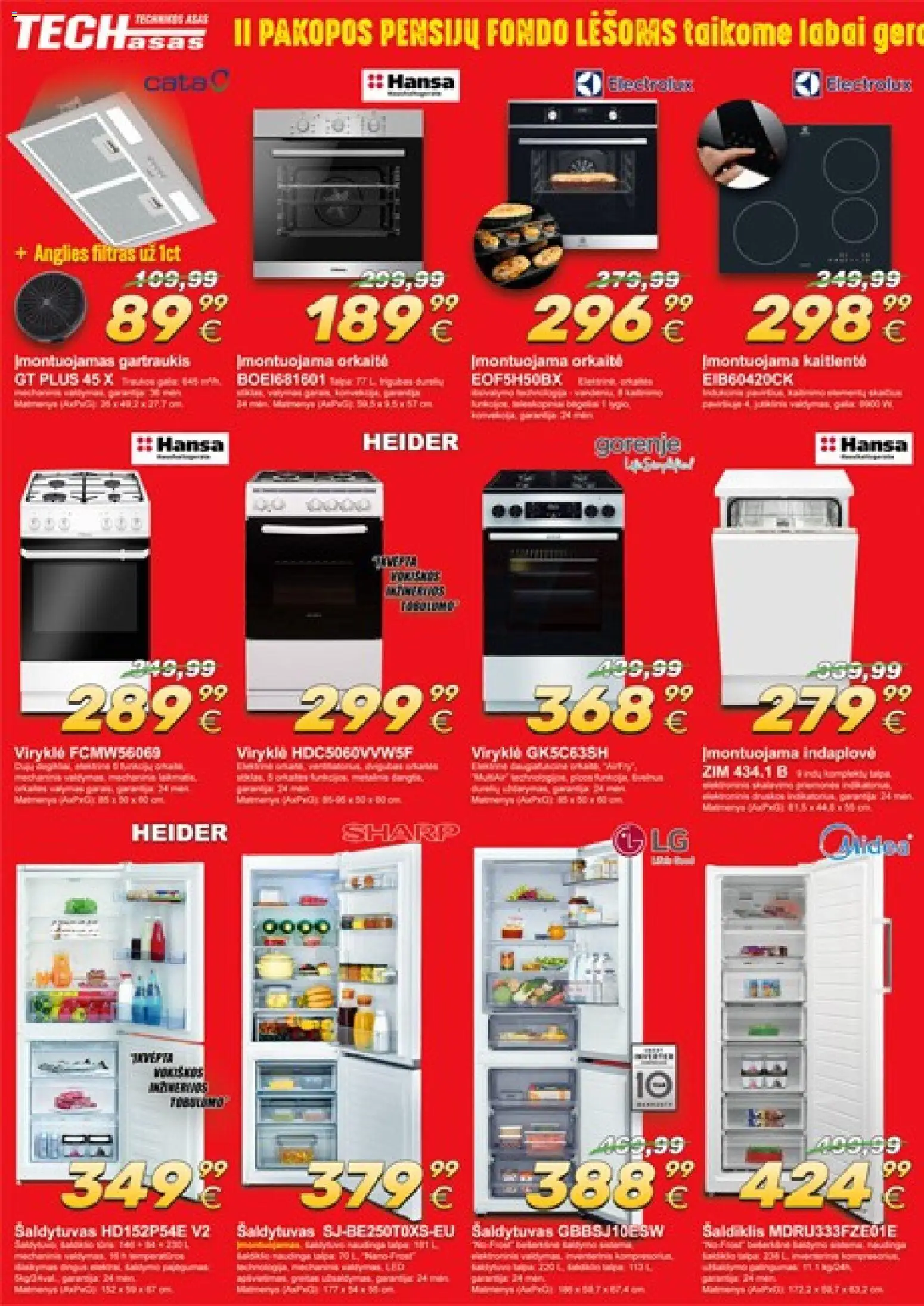 TECHasas akcijos nuo 09.04.2026 | Puslapis: 4 | Prekių: Šaldytuvas, Orkaitė, Kaitlentė, Viryklė