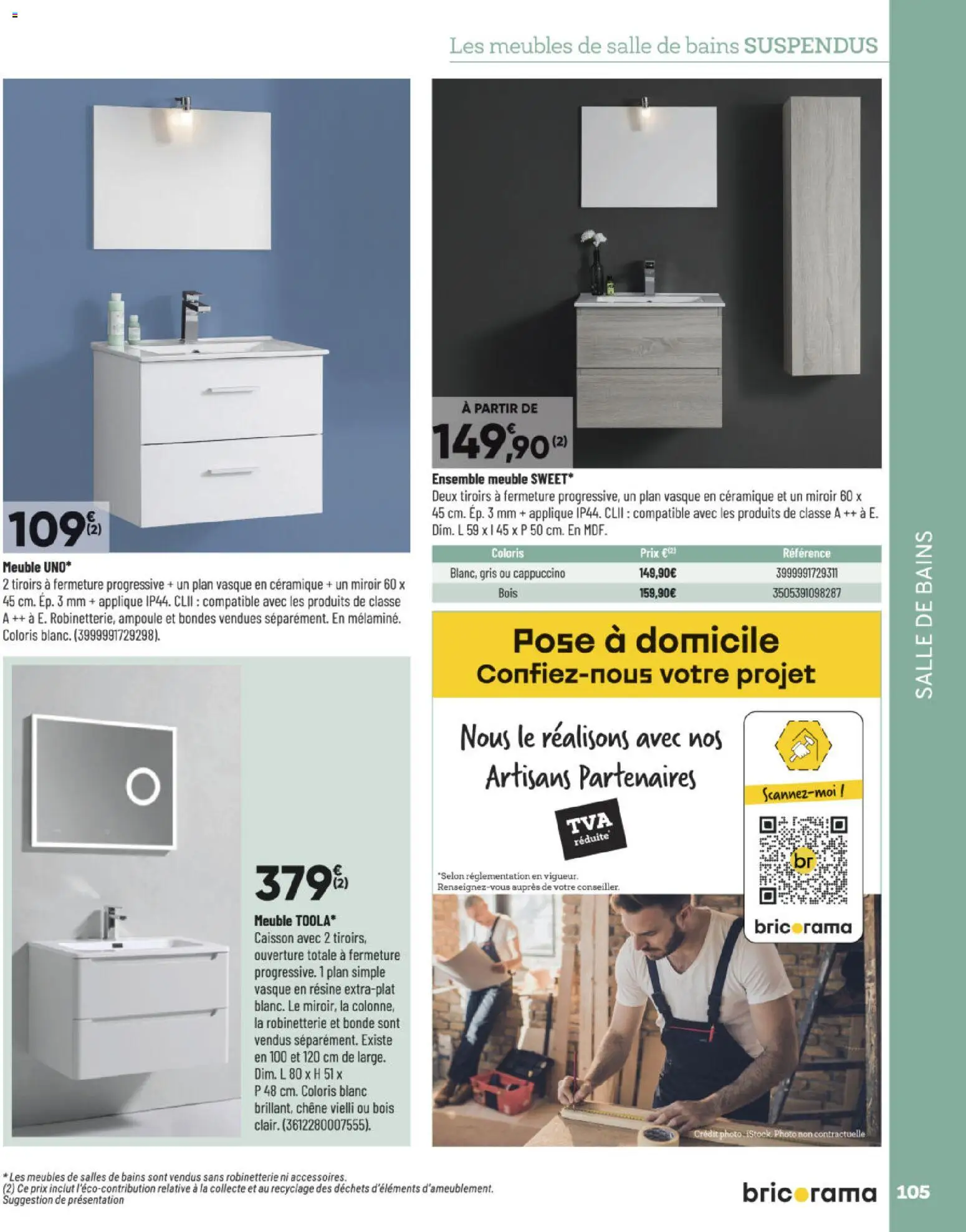 {H1} | Page: 105 | Produits: Meuble, Tiroirs, Miroir