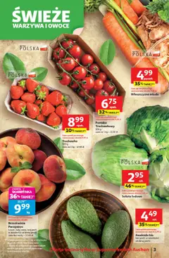 Auchan Gazetka od 17.07.2025 | Strona: 3 | Produkty: Brzoskwinia, Awokado, Warzywa, Owoce