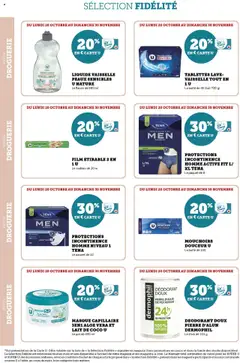 Super U - Prévisualisation de Super U - Ma Sélection Carte U Octobre valide à partir de 20.10.2025 | Page: 10 | Produits: Liquide vaisselle, Masque, Rouleau, Lait