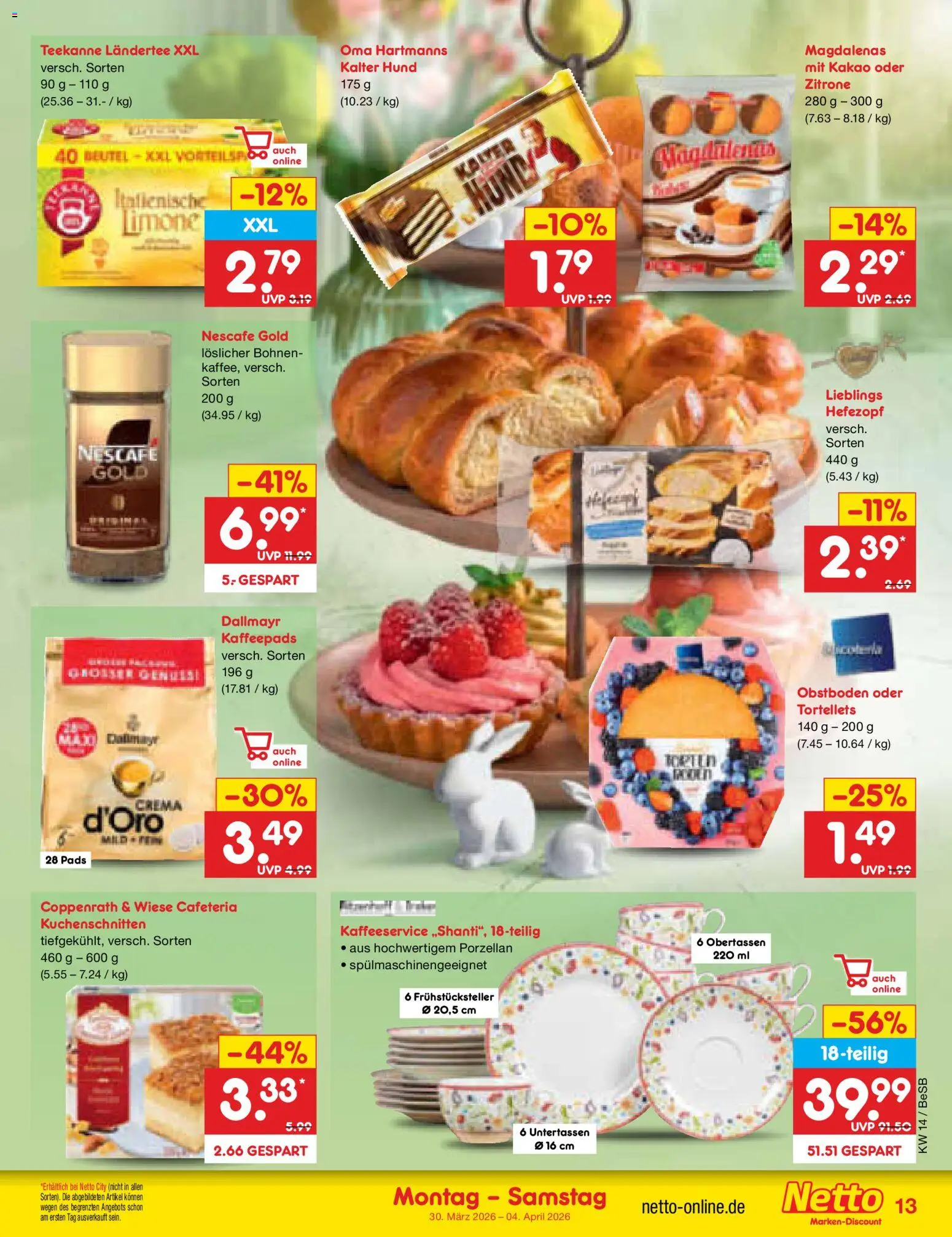 Netto Marken-Discount Prospekt 	 – gültig ab 30.03.2026 | Seite: 15 | Produkte: Kaffeepads, Zitrone, Teekanne, Nescafe gold