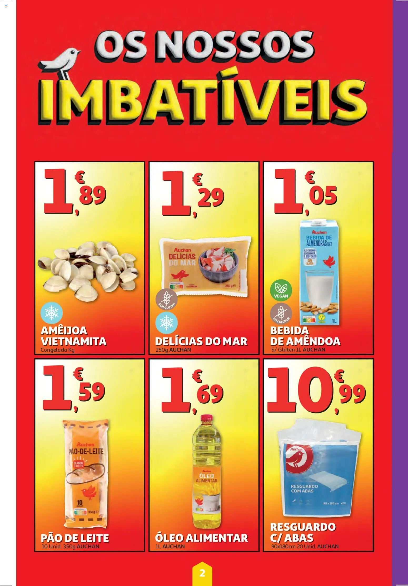 Auchan - Super Poupança │ válido de 06.11.2025 | Página: 2 | Produtos: Leite, Óleo, Pão, Bebida