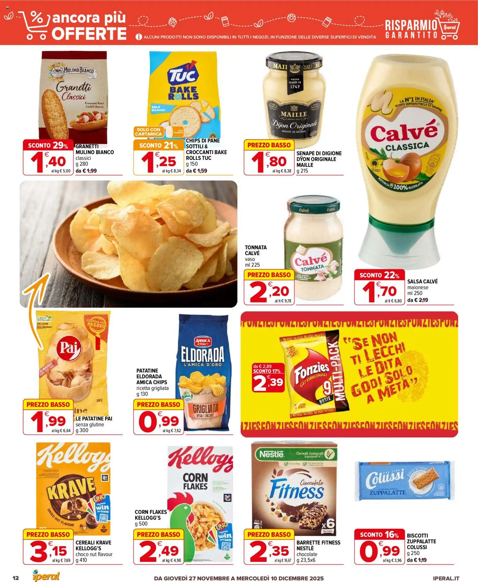 Volantino Iperal del 27.11.2025 | Pagina: 12 | Prodotti: Cereali, Salsa, Sale, Vaso