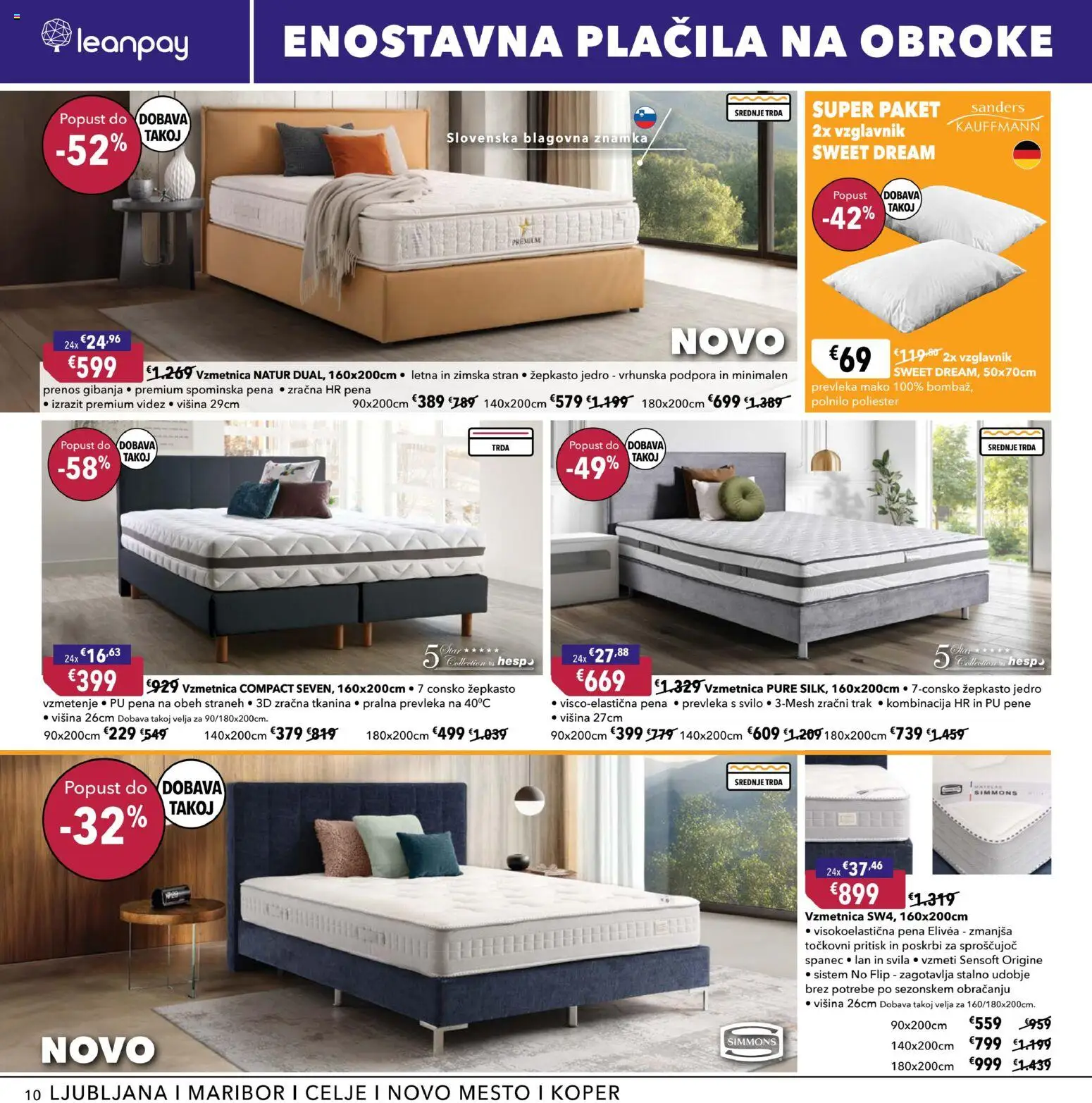 Novi Harvey Norman katalog ponudbe – veljaven od 11.03.2026 | Stran: 10 | Izdelki: Vzglavnik, Vzmetnica, Prevleka