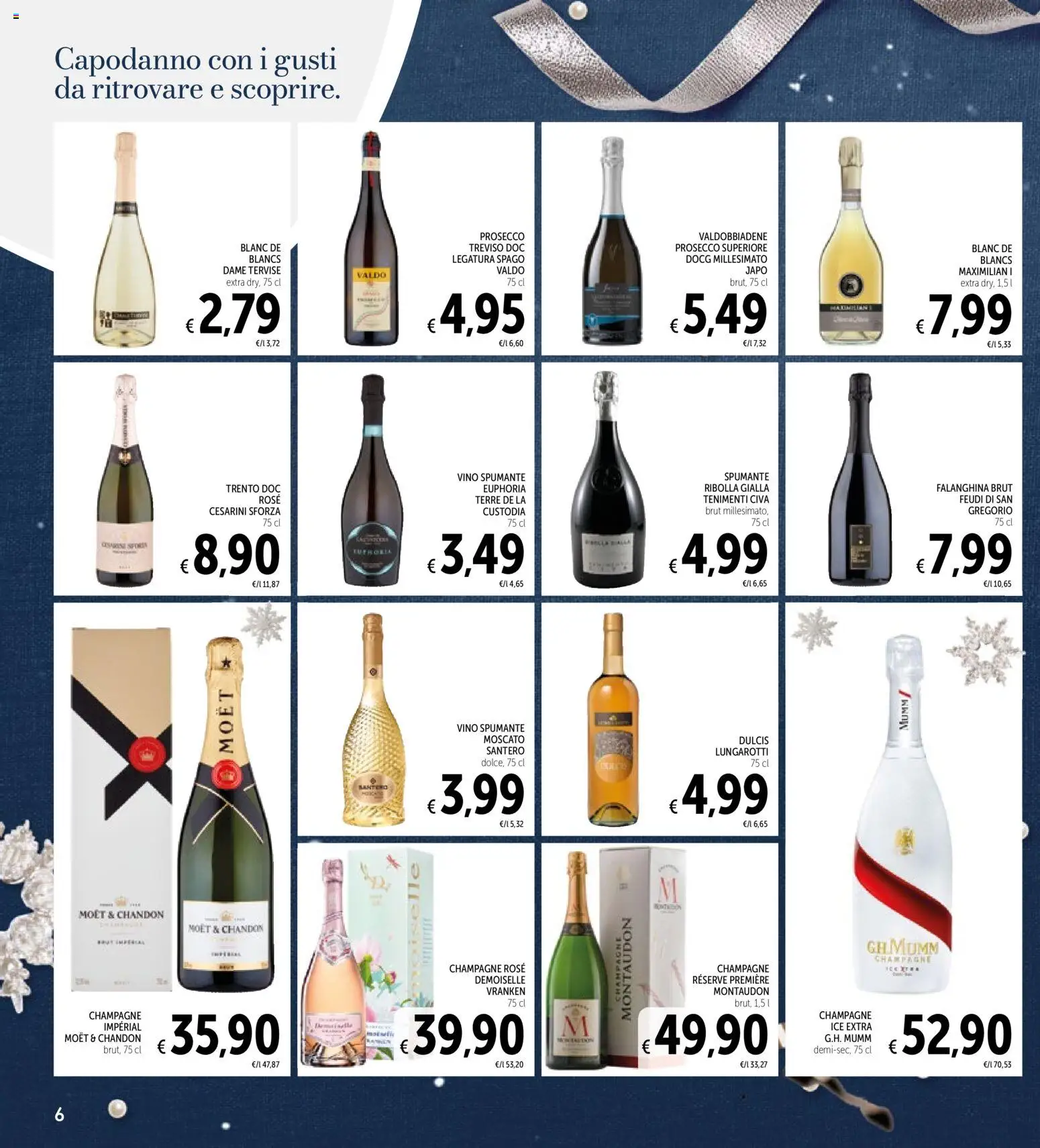 Volantino Spazio Conad del 22.12.2025 | Pagina: 6 | Prodotti: Prosecco, Vino, Spumante, Champagne