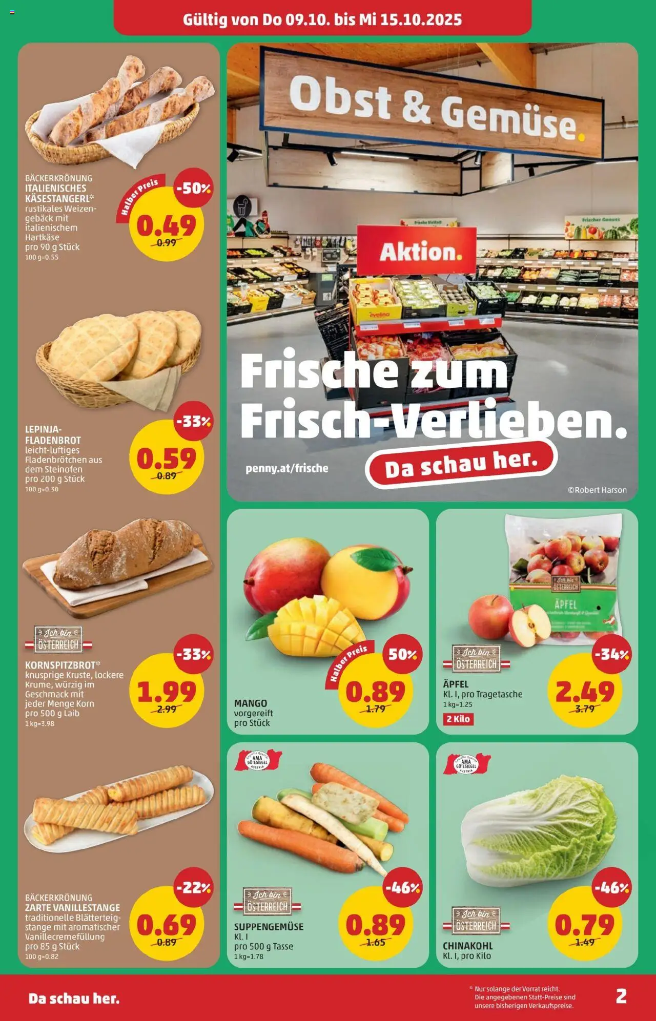 Penny Markt - Eröffnung in 8530 Deutschlandsberg gültig ab 09.10.2025 | Seite: 2 | Produkte: Obst, Mango, Chinakohl, Äpfel