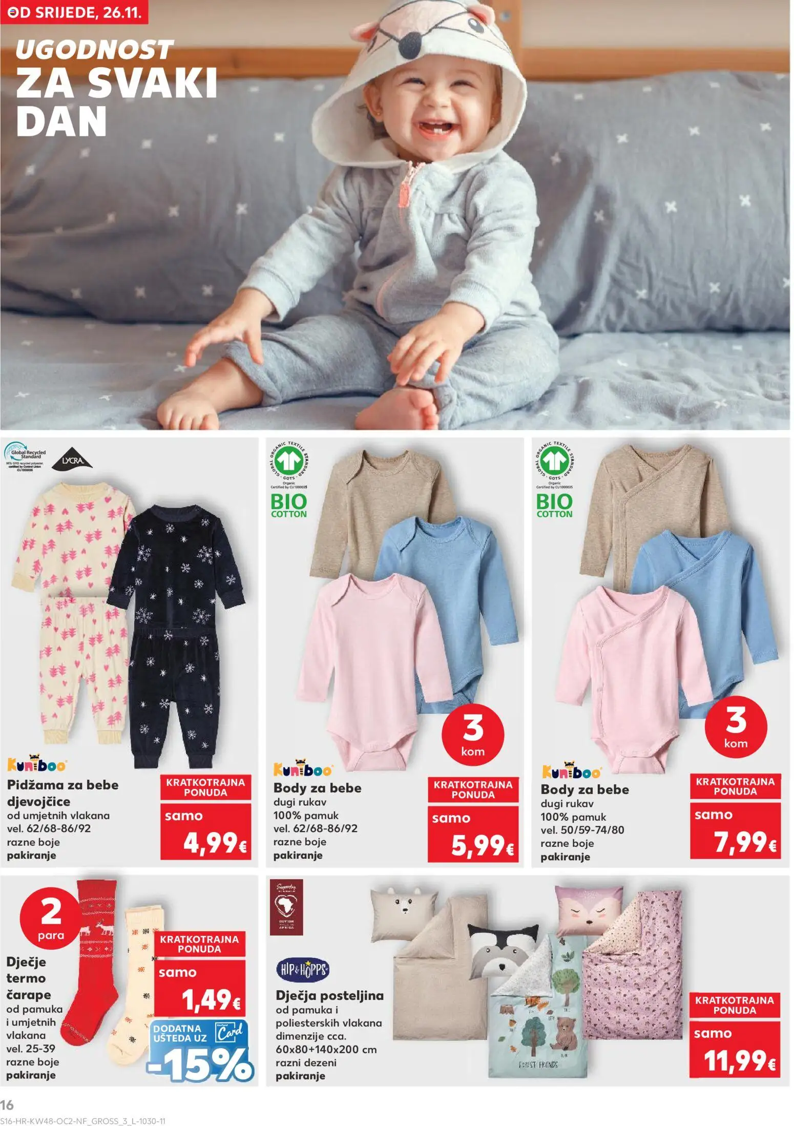 Kaufland katalog | vrijedi od 26.11.2025 | Stranica: 16 | Proizvodi: Čarape, Posteljina, Pidžama