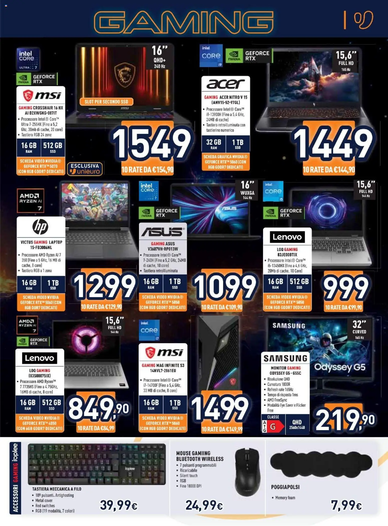 Volantino Unieuro del 27.02.2026 | Pagina: 25 | Prodotti: Laptop, Mouse, Tastiera, Samsung