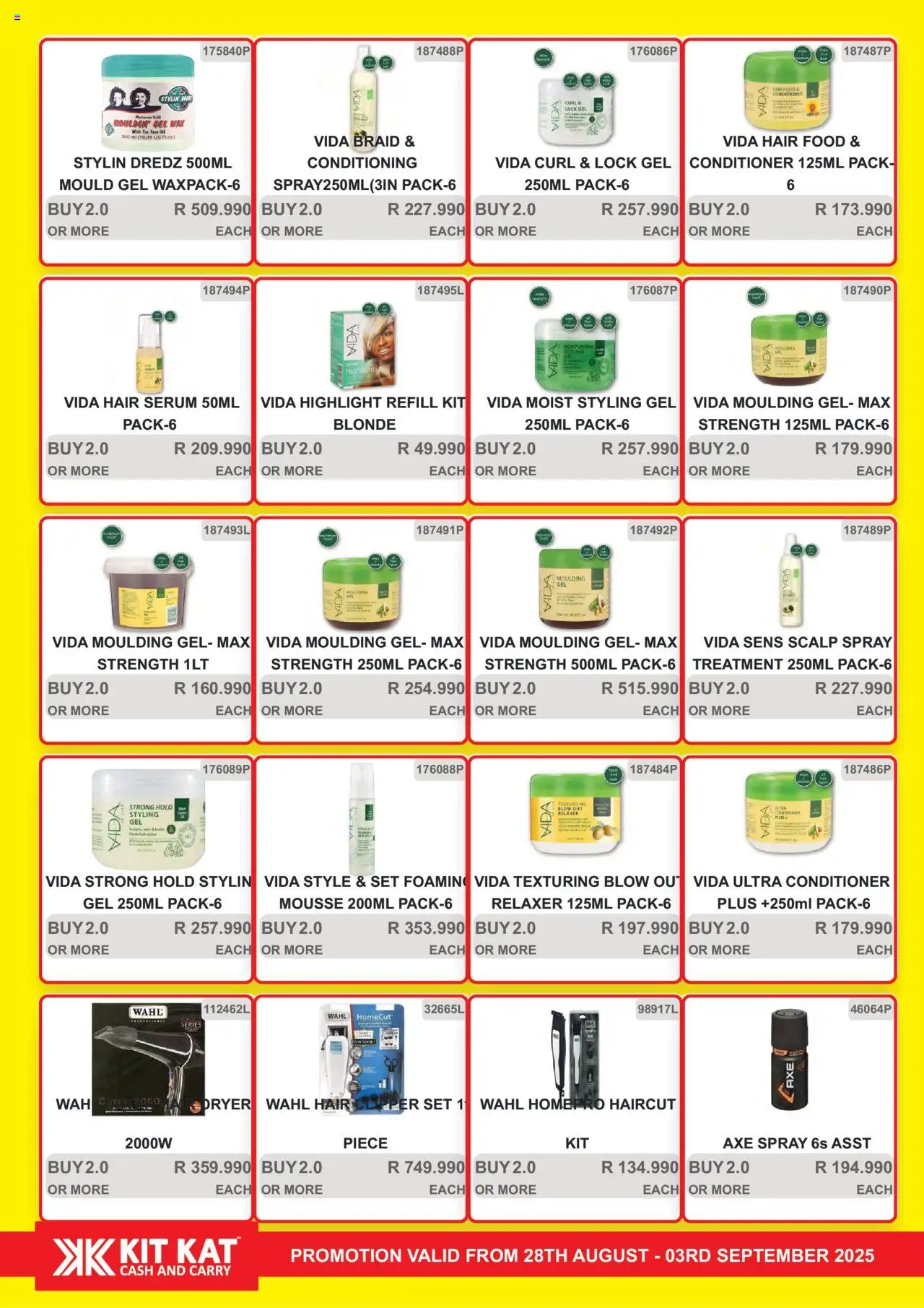 KIT KAT Cash & Carry - Weekly Traders Special │ valid from 28.08.2025 | Page: 20 | Products: Dryer, Wax, Hair clipper, Conditioner