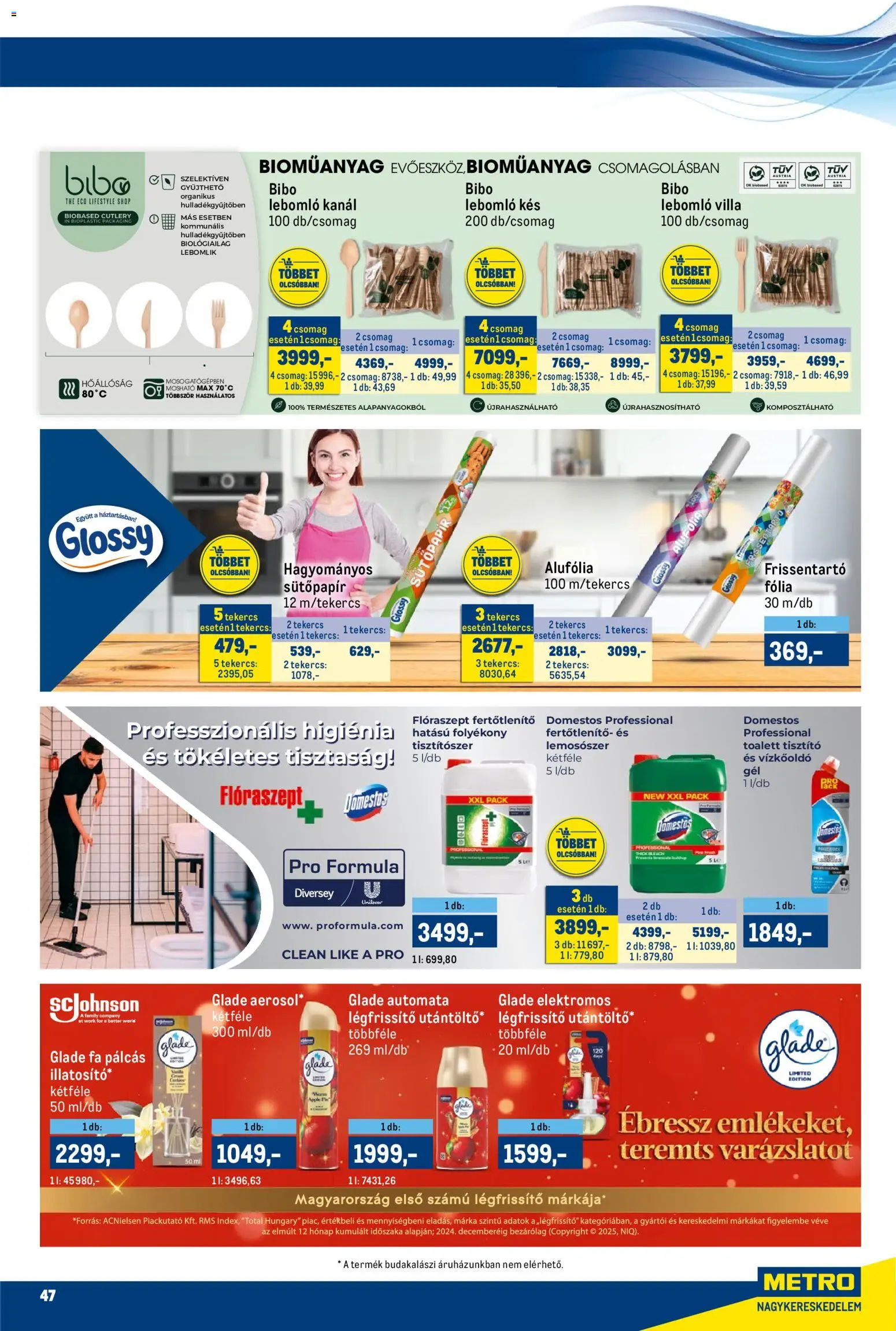 Metro akciós ujság - amely érvényes a következő dátumtól: 15.11.2025 | Oldal: 47 | Termékek: Vízkőoldó, Légfrissítő, Kés